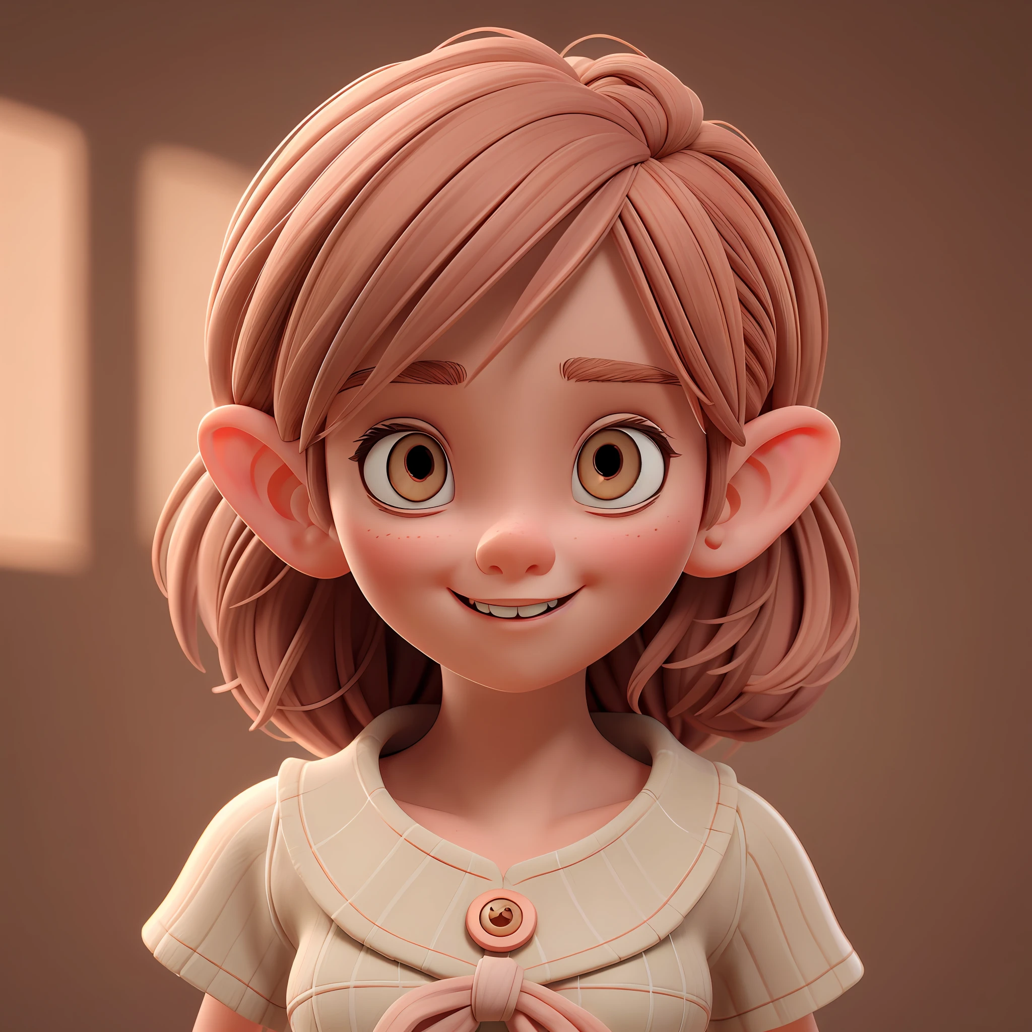 WoodIronAI 3d stylized character of a cute toddler,elf girl with rosy skintone, amber big eyes:1.8, (realistic1.3), 1girl, cgi, octane render, ambient occlusion, portrait, tender happy expression:1.2, dynamic body pose, dynamic scene