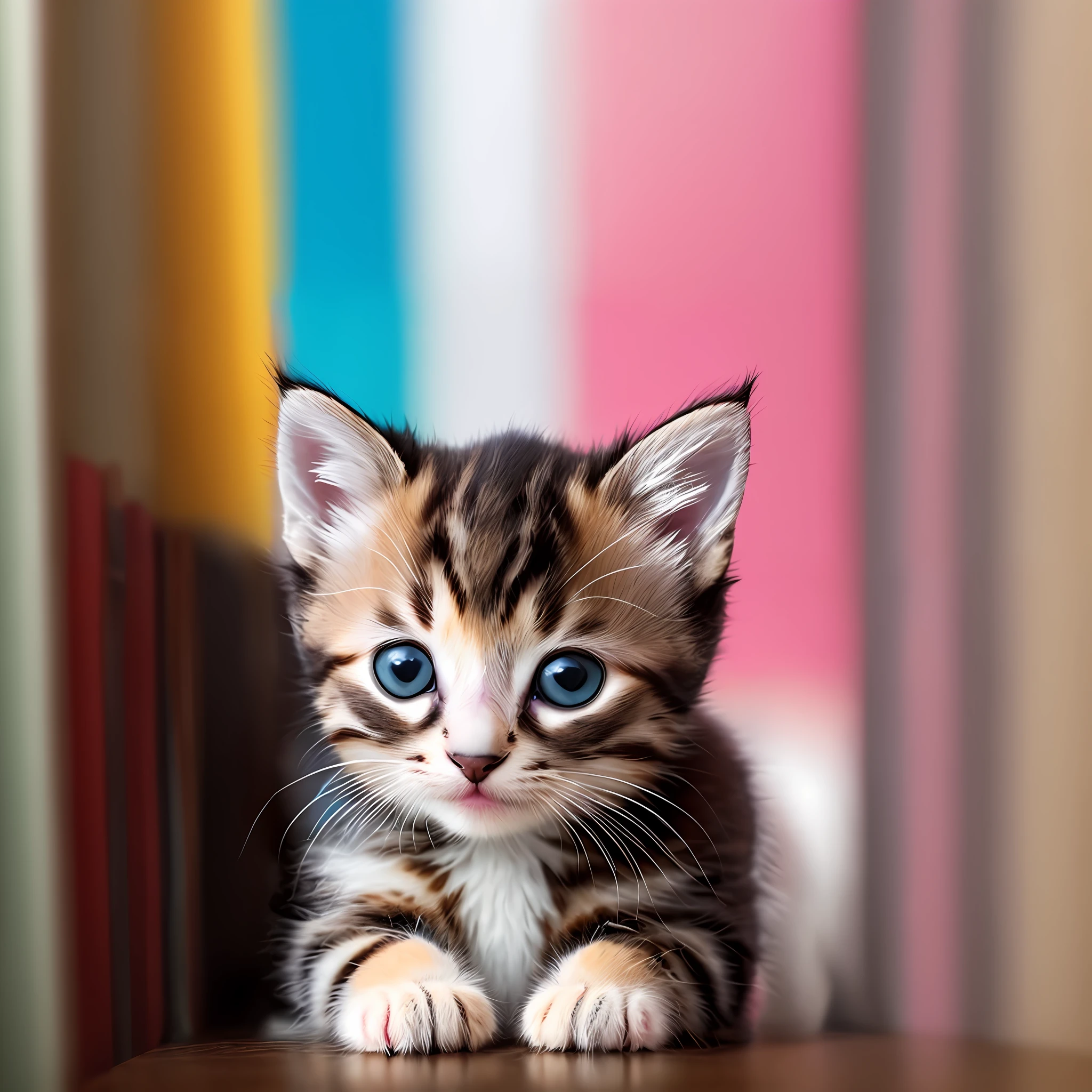 a kitten in library