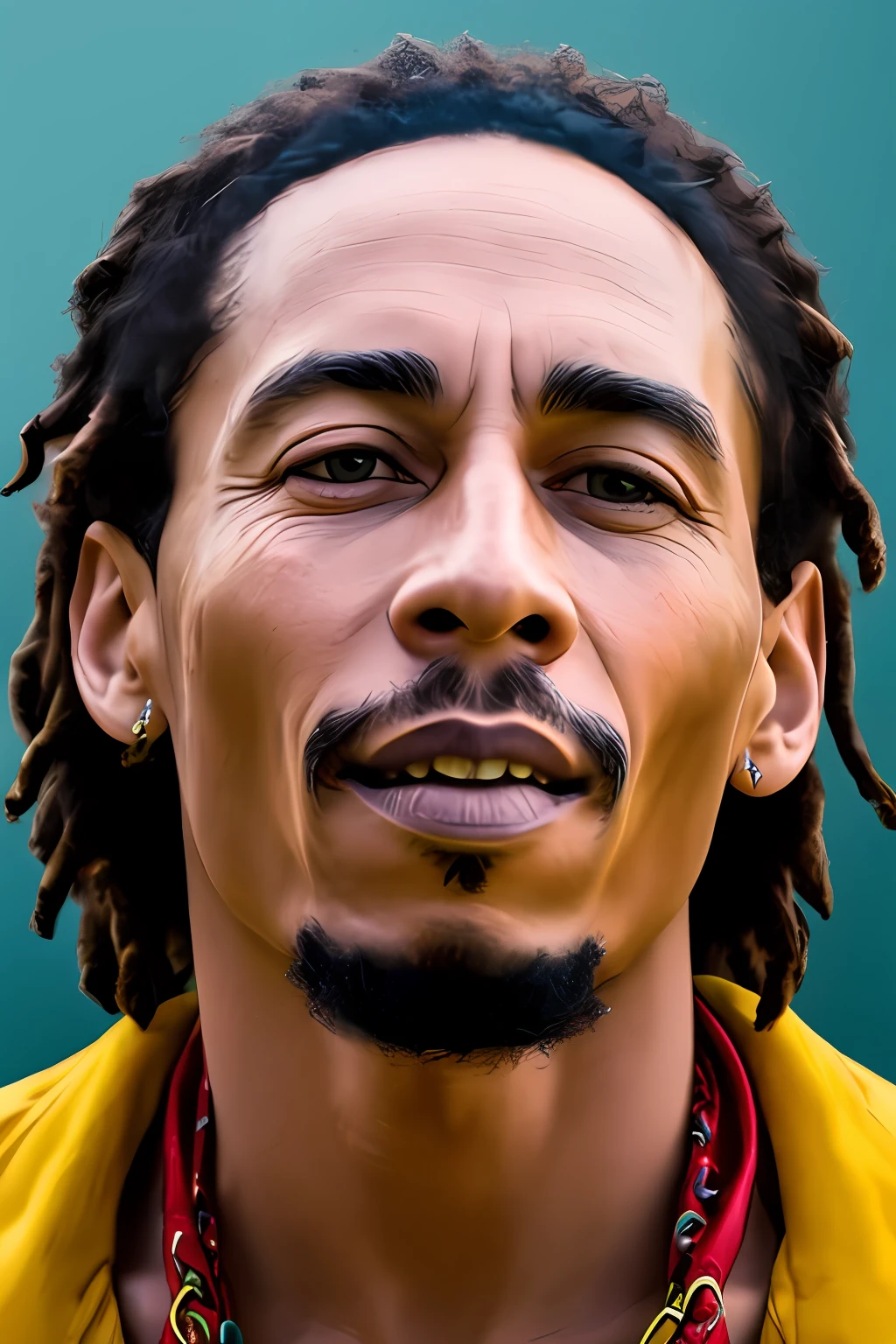 Retrato de 1 homem Bob marley 1:2, hiper-realista, 8k