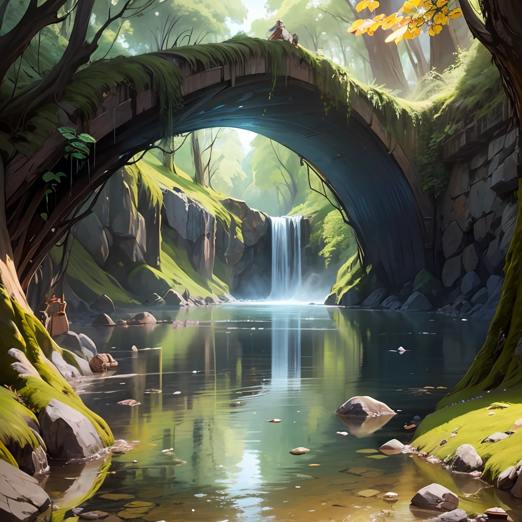 selva con una bonita catarata, dentro de una bola de cristal. Pintura digital. Muy detallado. Ultra detallada. 8k --auto --s2