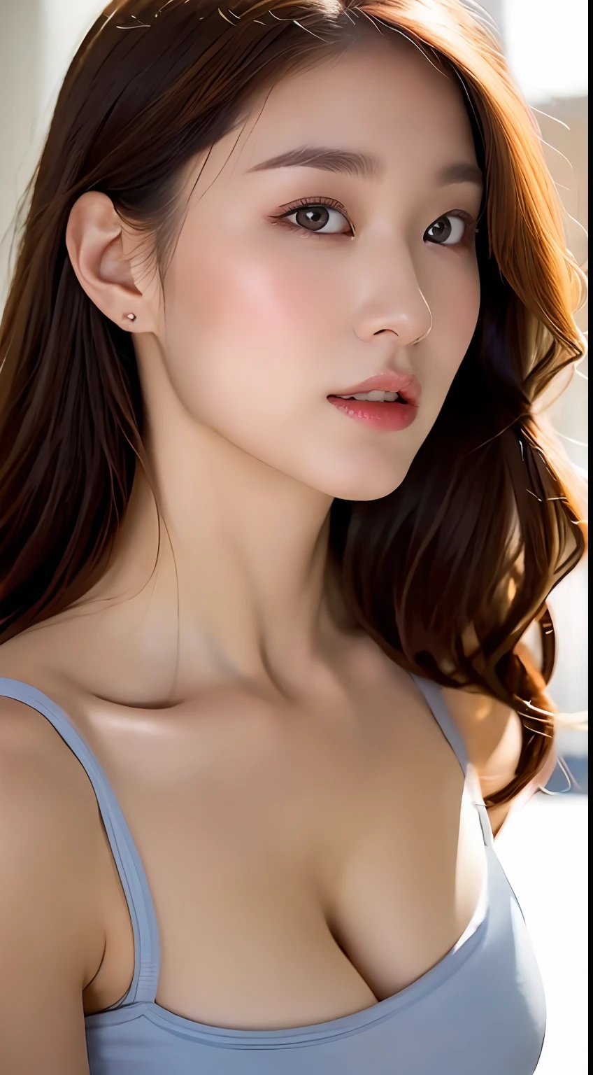 maximum quality、８K、Realstic、Realstic、extremely detailed、anextremelydelicateandbeautiful、RAW Photography、Sitting in bed、Professional lighting、Facial lighting、Depth-of-field、Single focal length、Entire body、a 20 yo woman、brownd hair、、brown eye、small head、((gigantic tits))、Fashion Girl、beautiful eye、True Face、Real skin、realistic faces、Realistic skin、detailed eye、Doing yoga、(Fashionable hairstyles:1.3)Dynamic poses、viewer、See detailed faces and breasts、announcer、Ultra-fine face、Ultra Fine Lips、Ultra-fine eyes、Double eyelidd、super-detail