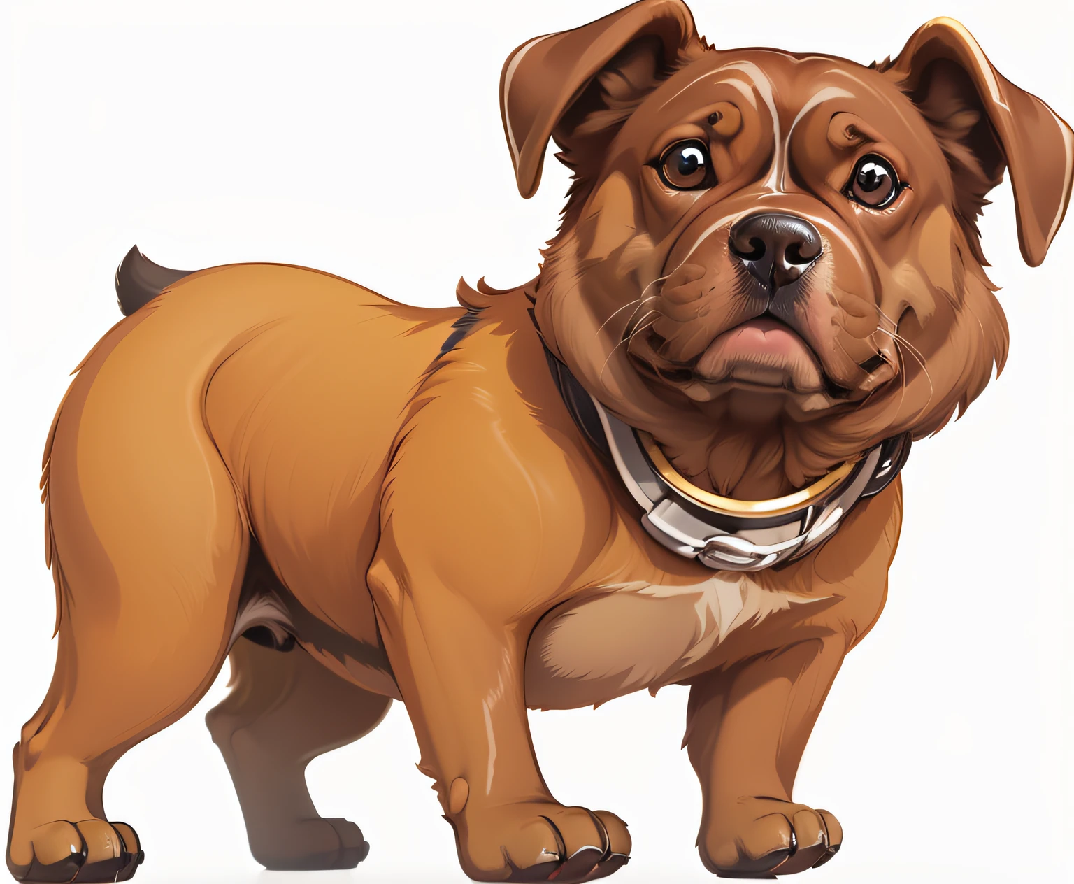 buldogue com olhar calmo, filhote fofinho, bem cute, poucos detalhes, olhoa e boca bem definidos --auto