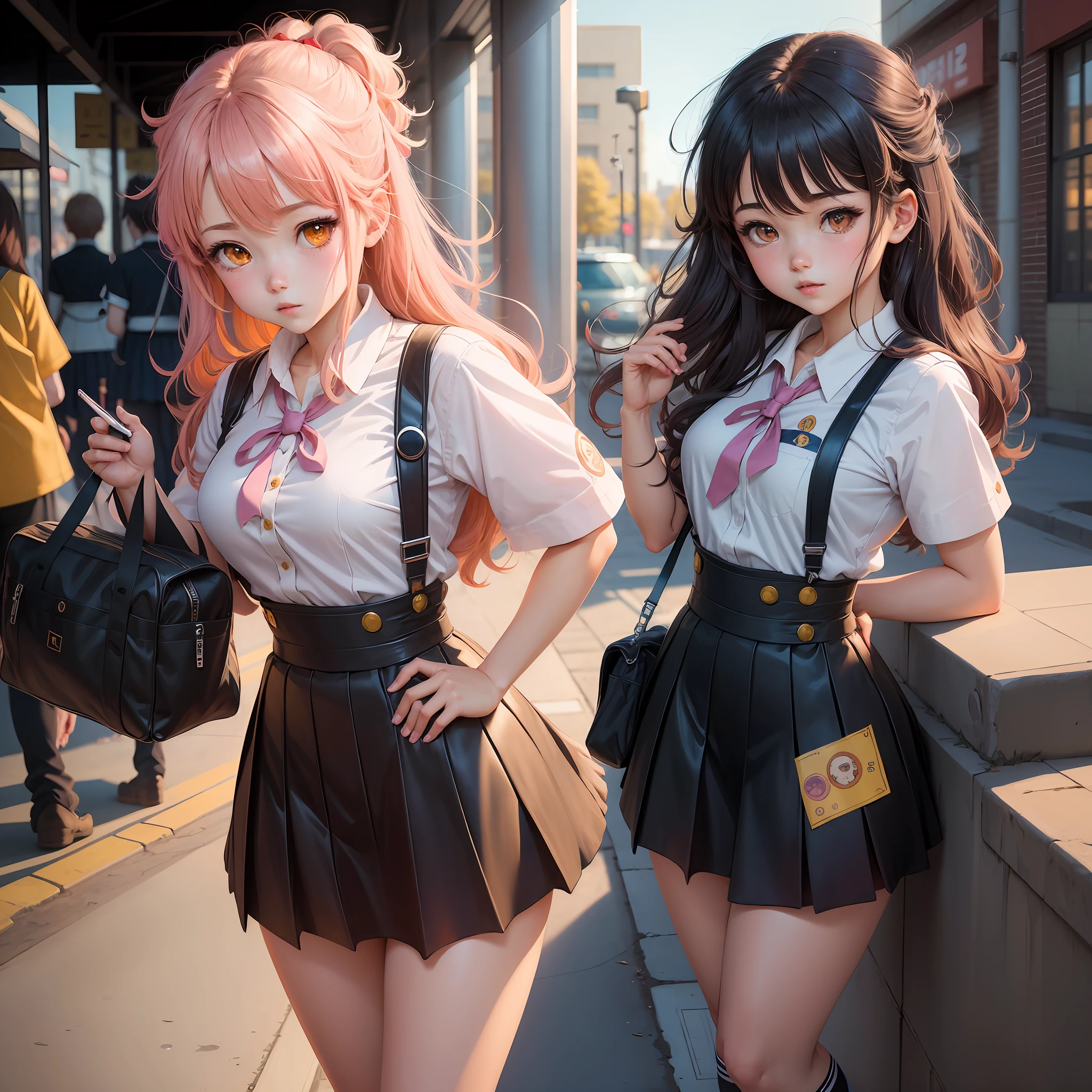 Anime girl with blue bow pointing to the sky, anime visual of a cute girl, Anime style. 8K, artwork in the style of guweiz, Cute anime girl, cute art style, anime styled, Cute anime, in an anime style, Cute anime style, High quality anime art style, Anime style 4 K, anime style portrait, anime art style --auto