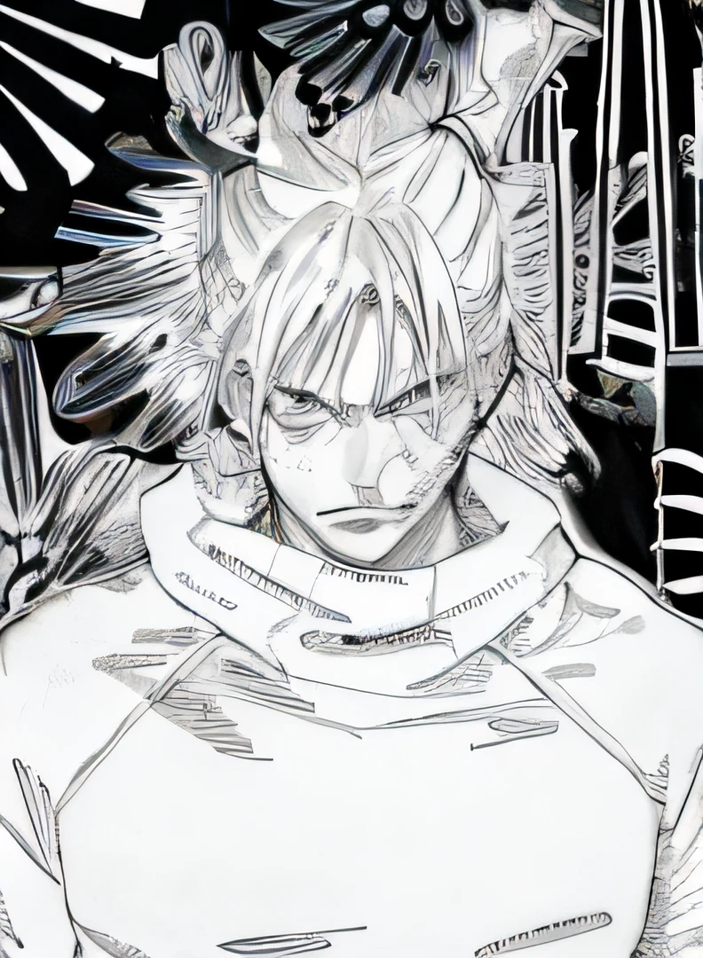 um desenho preto e branco de uma menina com cabelo comprido, Coringa se parece com Naruto, seinen manga portrait, kentaro miura manga art style, kentaro miura manga style, striking manga artstyle, Coringa como Naruto, manga style of kentaro miura, Tetsuo, Akira, detailed manga style, hyper detailed manga drawing, Akira, Mitologia Chinesa