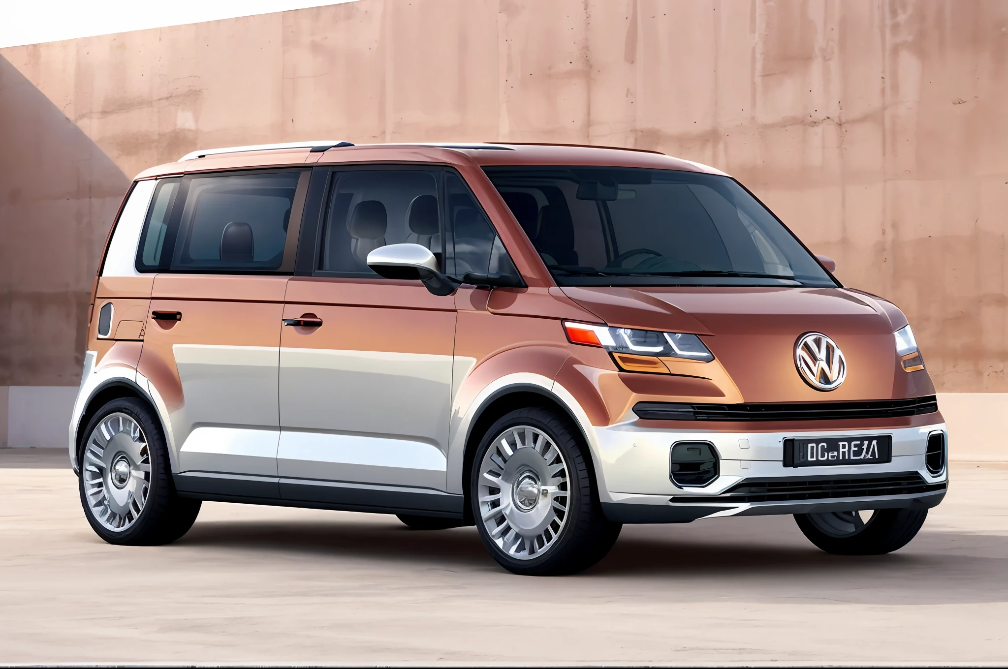 a red and white van parked on a white surface, microbus, vw microbus driving, Bullies, Carrinha, vehicle concept photo!!, vw bus on a street, 3/4 vista frontal, trending on vehicle design, o futuro, carro conceito, futuro!!, mas muito bonito", vista completa de um carro, um absurdamente bonito
