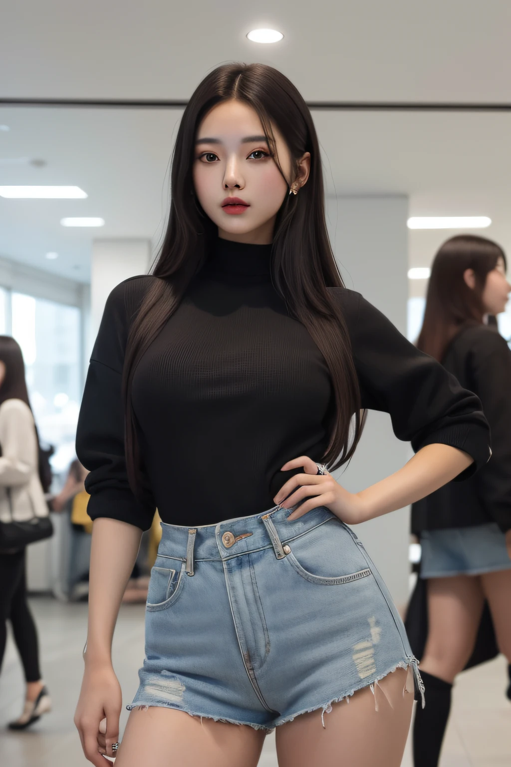 (best quality:1.4), (masterpiece:1.4), (highres:1.2), (extremely detailed:1.2), human body ratio,
1girl, korean girl, (each girl wearing different fashion:1.4), dynamic pose, powerplant,