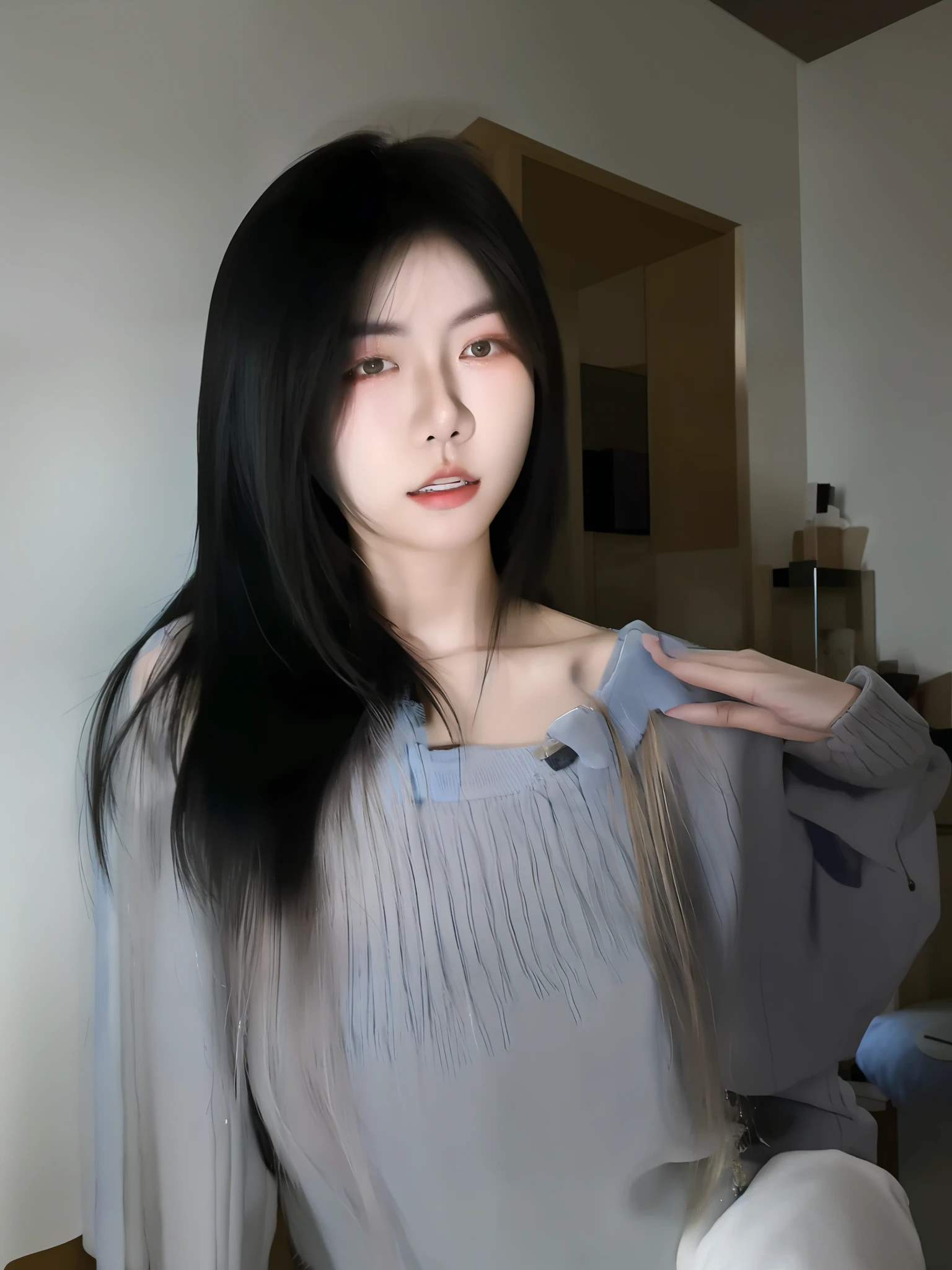araffed asian woman with long black hair posing for a picture, korean girl, 18 years old, 2 2 years old, korean woman, 19-year-old girl, 21 years old, asian girl, chinese girl, 2 3 years old, 1 6 years old, 2 7 years old, 2 8 years old, xintong chen
