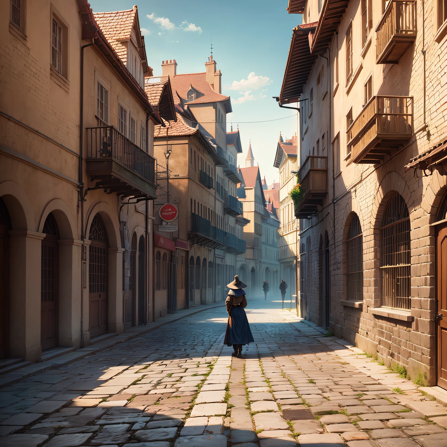 Hay un antiguo hechicero caminando frente a una antigua biblioteca, Estilo de Rafael Lacoste, inspirado por Raphael Lacoste, cinematic photograph concept art, por Raphael Lacoste, inspirado por Carl Spitzweg, Karl Spitzweg. Motor irreal, Martin Raphael Lacoste, (Renderizado de octanaje) fantasy style, Pintura mate renderizada en 3D, wizard hat cinematic lighting --auto