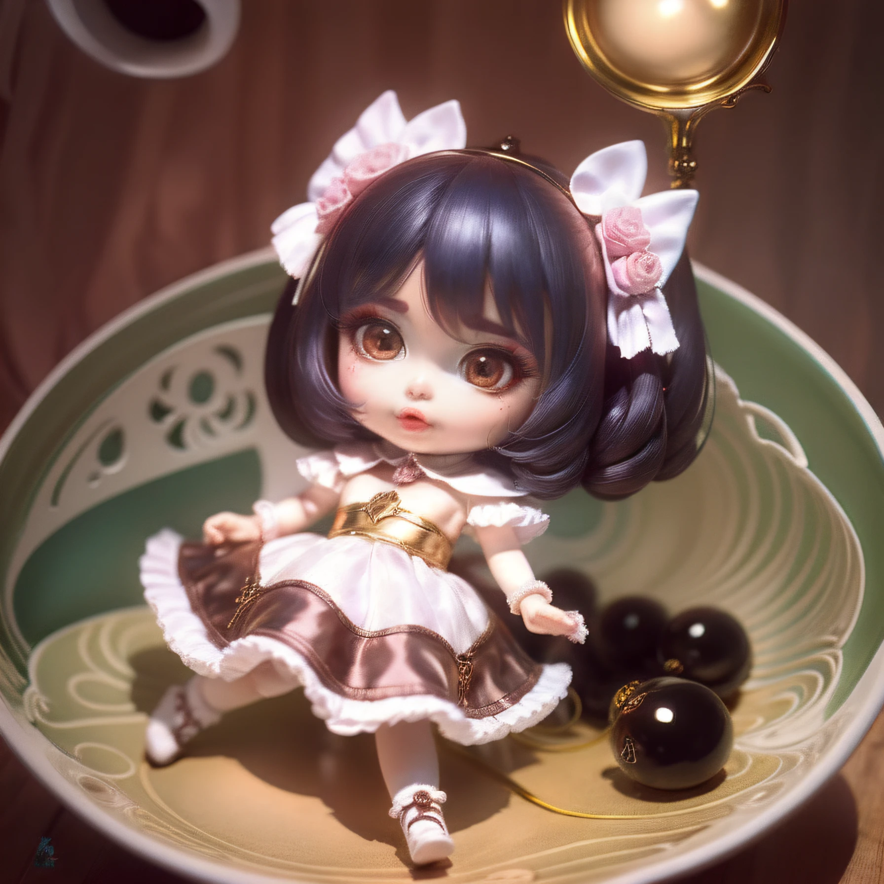 Kuromi, La mejor calidad, obra maestra, Chibi, detallado, luz dramatica, luz cinematica