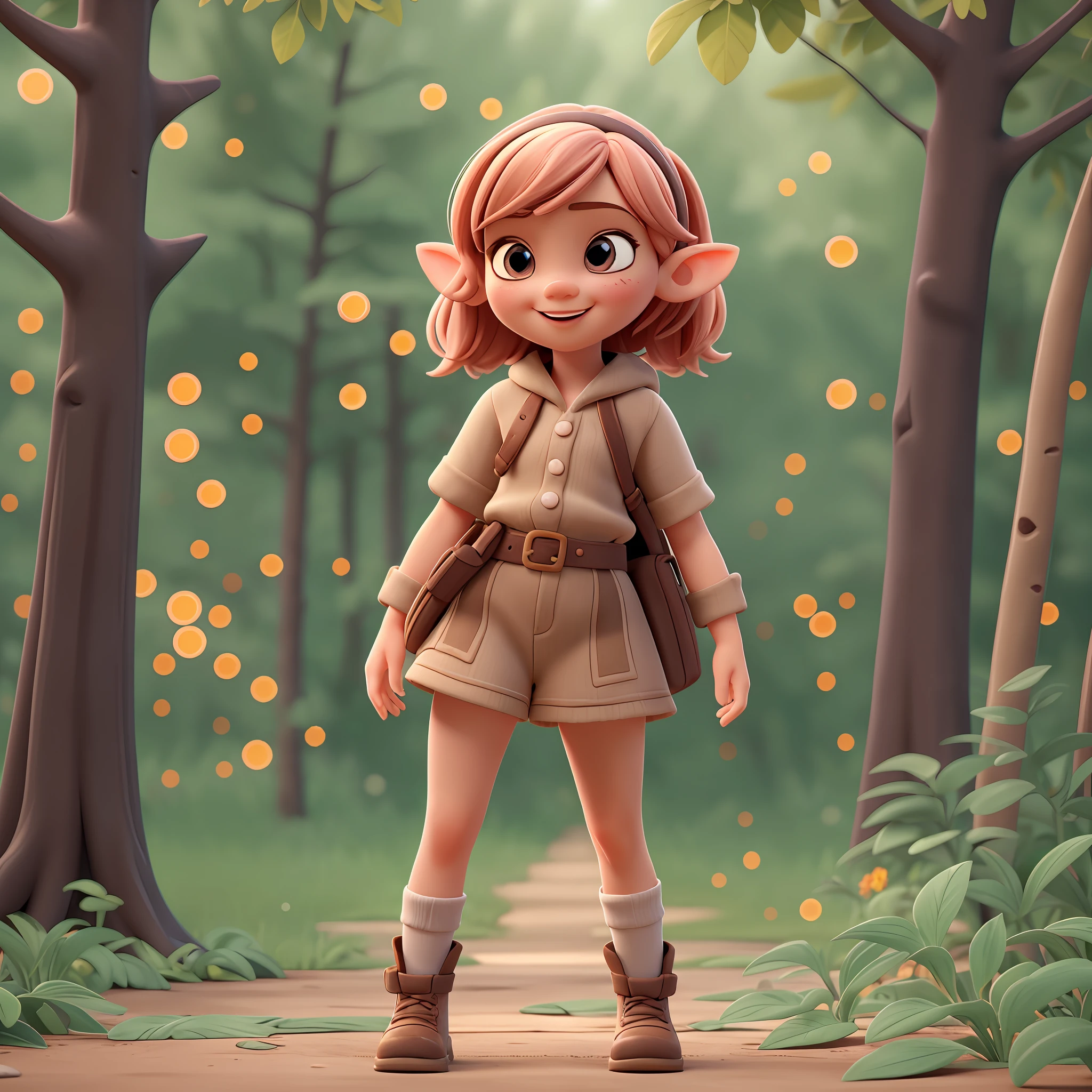 WoodIronAI 3d stylized character of a cute ddler,elf girl with rosy skintone, amber big eyes:1.8, (realistic1.3), 1girl, cgi, octane render, ambient occlusion, portrait, tender happy expression:1.2, dynamic body pose, dynamic scene