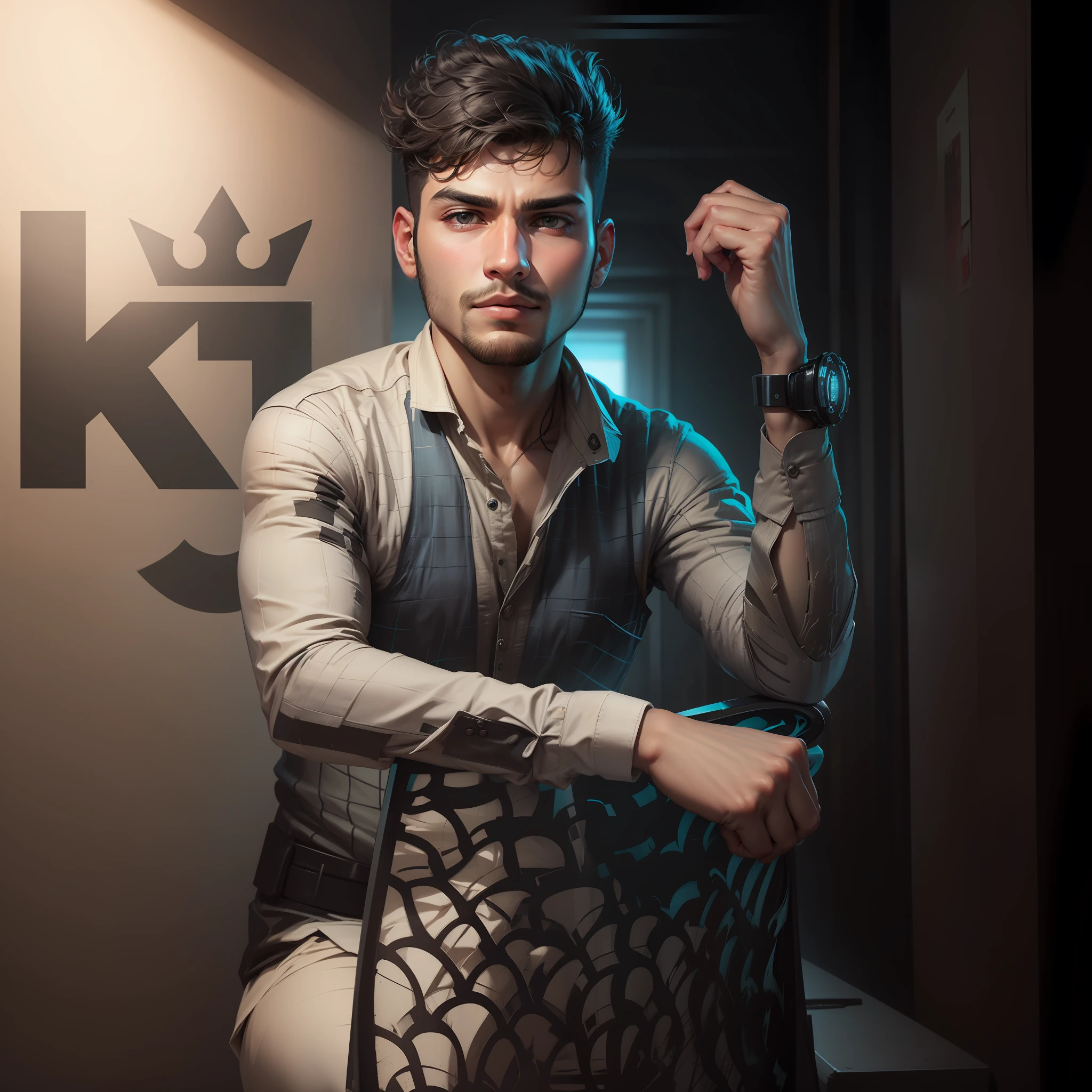 Change background editor cyber Pankh handsome boy realistic face