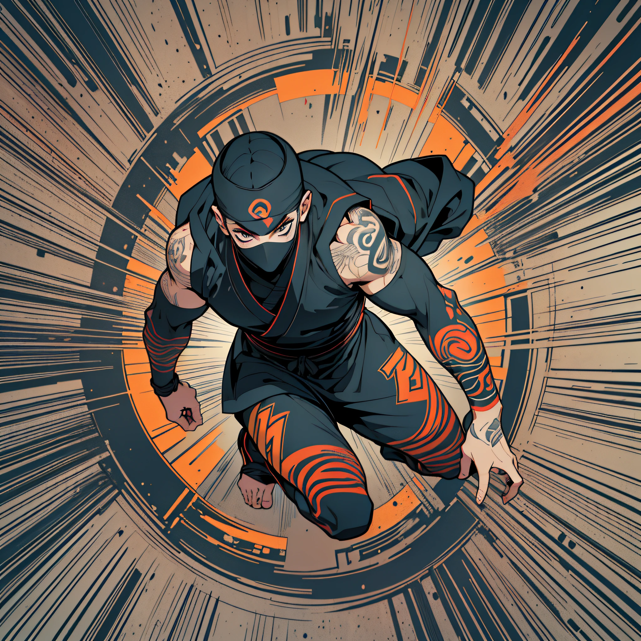 ((NINJA HOMBRE)) ((NINJA HOMBRE)) Cartoon logo design, ((Logotipo)) (((ICONO))) (((Vector))) (((comic)) personaje, graffiti, Vintage, garabato, playful, fondo blanco de un ((NINJA HOMBRE)) de cuerpo entero, encapuchado, con una mascara que le ven solo los (((OJOS))), vestido de traje negro, sosteniendo una bandeja de galletas. using only black lines. Frente, fondo blanco, Colores intensos, kinetic art style, Contorno, Vector, Fondo blanco, Detallado --niji 5 50 --v 5 --q 2 --s 750 --s 2
