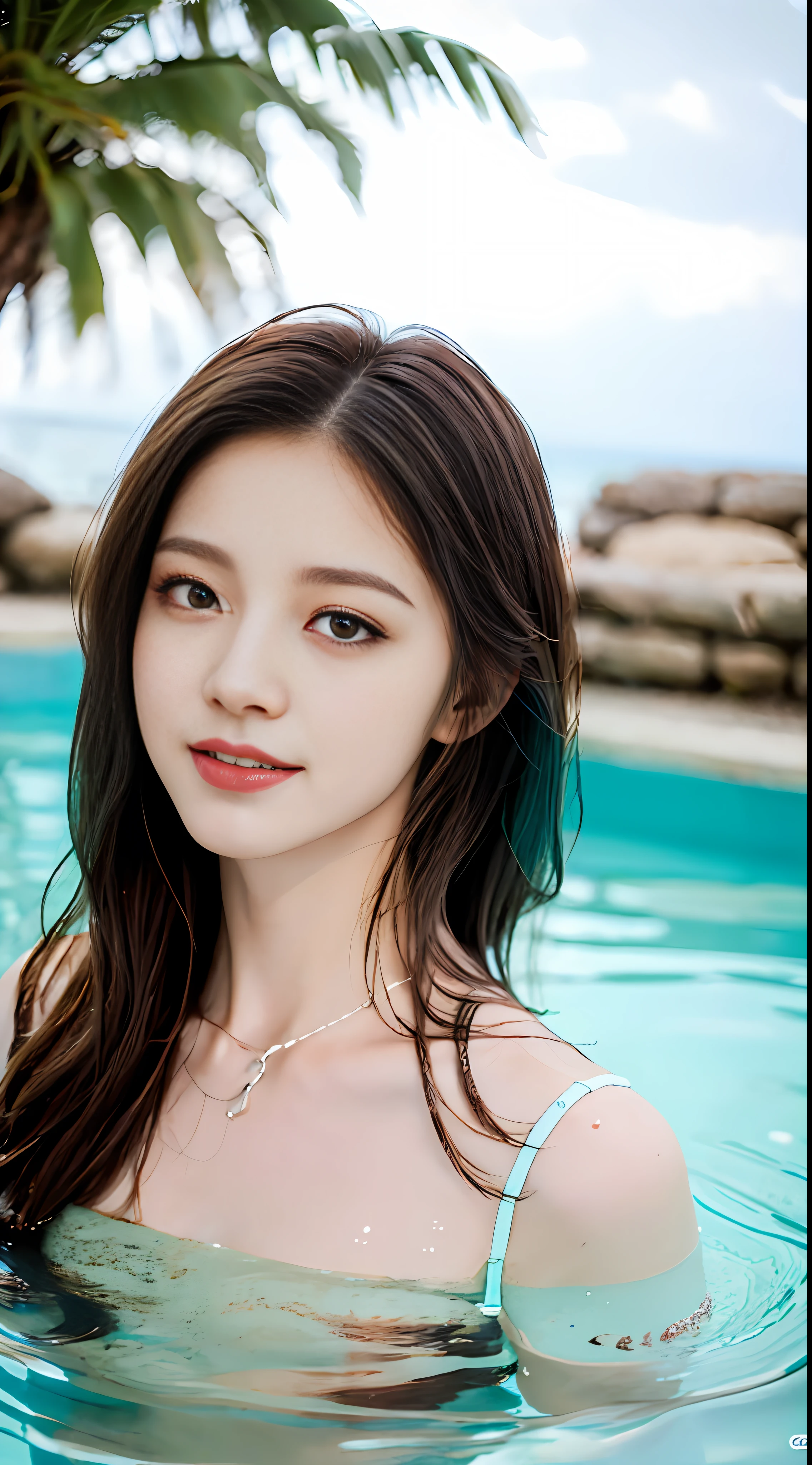 A girl playing in the water, (real: 1.5), fashi-girl