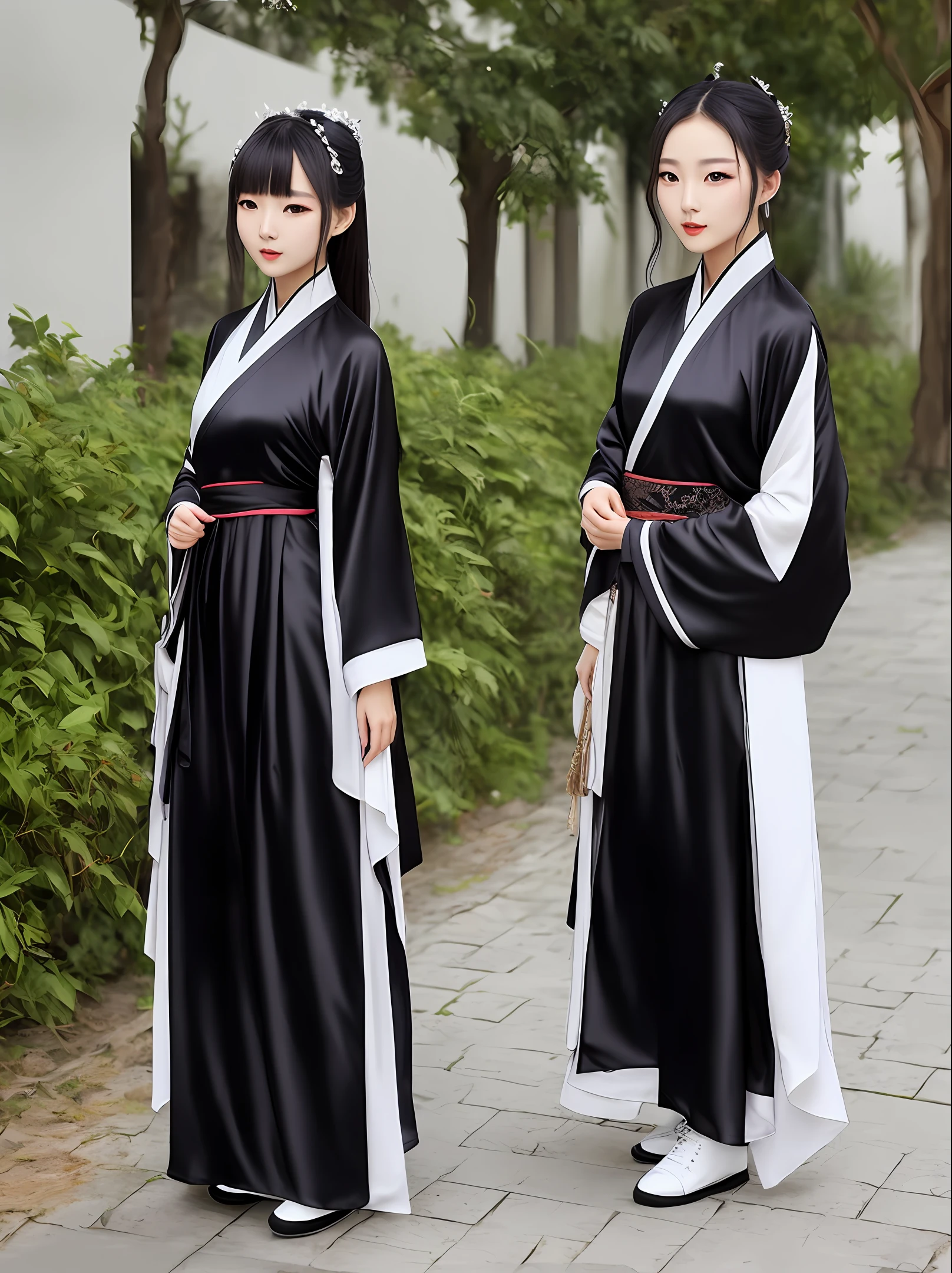 Black silk beauty in Hanfu