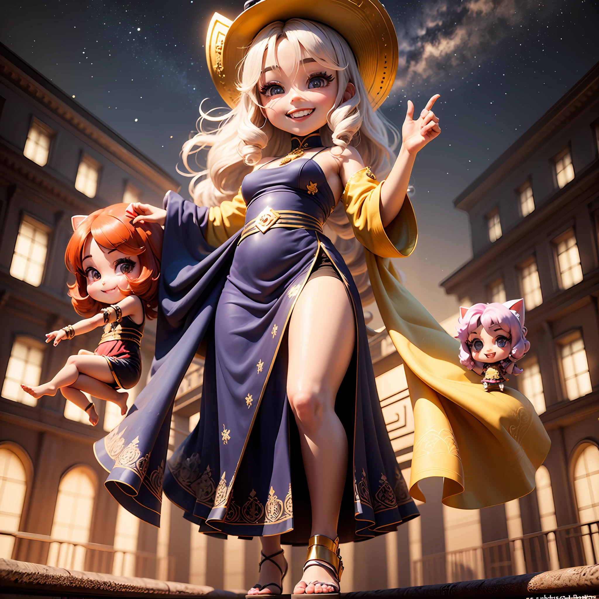(((chibi 3d))) (Background of the Royal Palace:1.2)、
(Chibi:1.5),
(:1.2)、傑作、maximum quality、
1女の子, solo, (with round face:1), charming, Gorgeous hair, brunet, slong hair, Loving viewers,
little breasts、Thai Traditional Dresses、Traditional shawls、Golden Gemstones、Dynamic colors、
dinamic pose、Dynamic Views、(Sorrisos:1.8)、 --auto