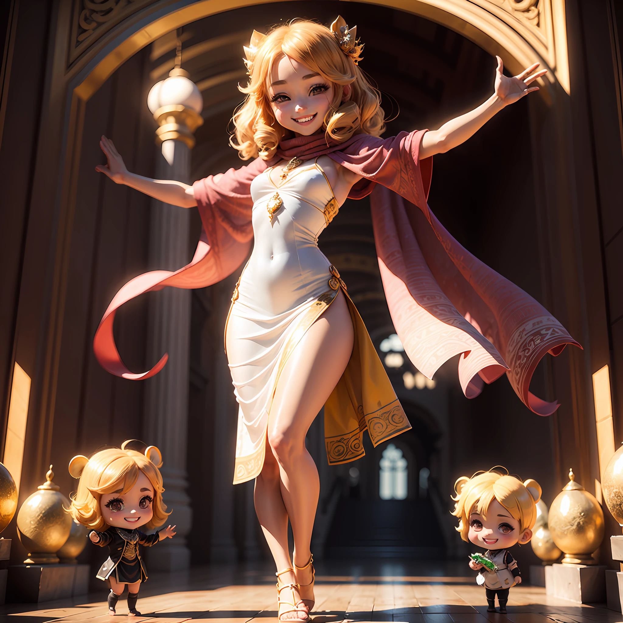 (((chibi 3d))) (Background of the Royal Palace:1.2)、
(Chibi:1.5),
(:1.2)、傑作、maximum quality、
1女の子, solo, (with round face:1), charming, Gorgeous hair, brunet, slong hair, Loving viewers,
little breasts、Thai Traditional Dresses、Traditional shawls、Golden Gemstones、Dynamic colors、
dinamic pose、Dynamic Views、(Sorrisos:1.8)、 --auto