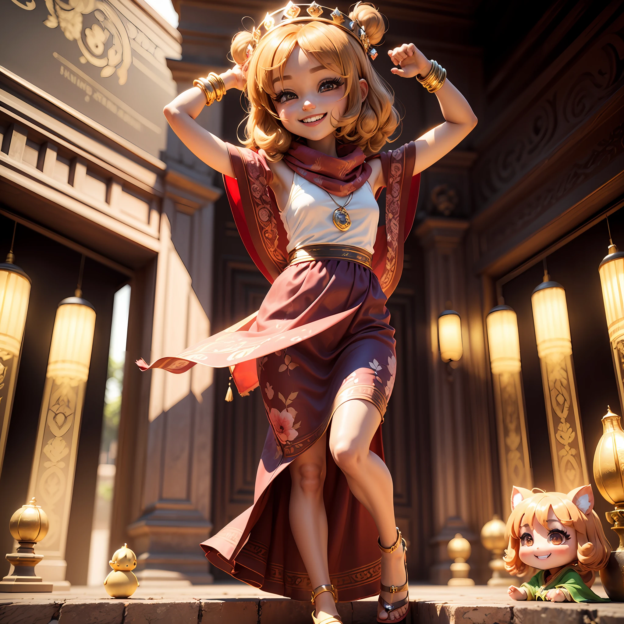 (((chibi 3d))) (Background of the Royal Palace:1.2)、
(Chibi:1.5),
(:1.2)、傑作、maximum quality、
1女の子, solo, (with round face:1), Charming, Gorgeous hair, brunet, slong hair, Loving viewers,
little breasts、Thai Traditional Dresses、Traditional shawls、Golden Gemstones、Dynamic colors、
dinamic pose、Dynamic Views、(Sorrisos:1.8)、 --auto