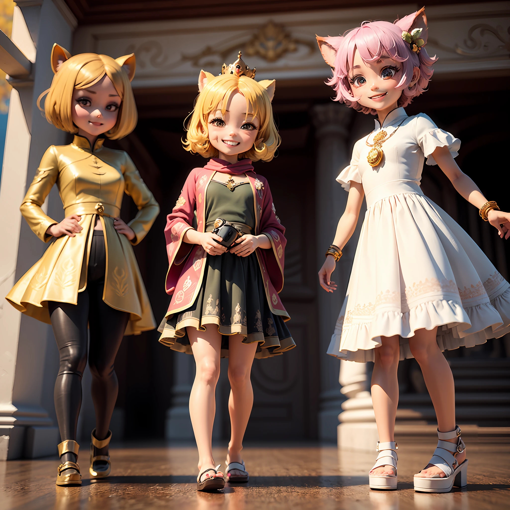 (((chibi 3d))) (Background of the Royal Palace:1.2)、
(Chibi:1.5),
(:1.2)、傑作、maximum quality、
1女の子, solo, (with round face:1), Charming, Gorgeous hair, brunet, slong hair, Loving viewers,
little breasts、Thai Traditional Dresses、Traditional shawls、Golden Gemstones、Dynamic colors、
dinamic pose、Dynamic Views、(Sorrisos:1.8)、 --auto