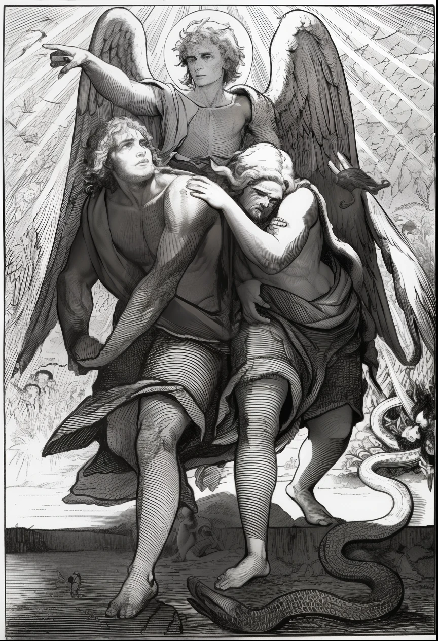 adam and eve removed from Eden by an archangel