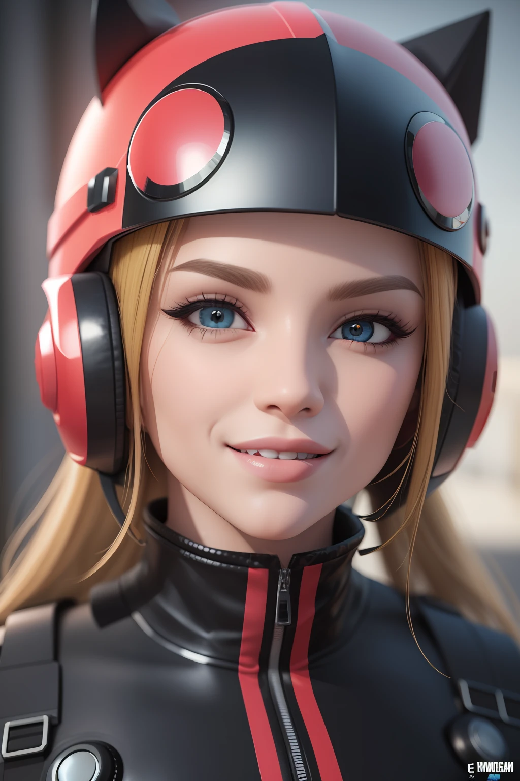 there is a man with a helmet on his head with a smiley face on it, fvckrender, with red haze and a massive grin, 4 k octan render, 3 d character render, e-menina, E - Menina, bladee from drain gang, foto de retrato em close-up, Personagem 3D, Personagem 3D, Raver, olhos brilhantes no capacete 8k