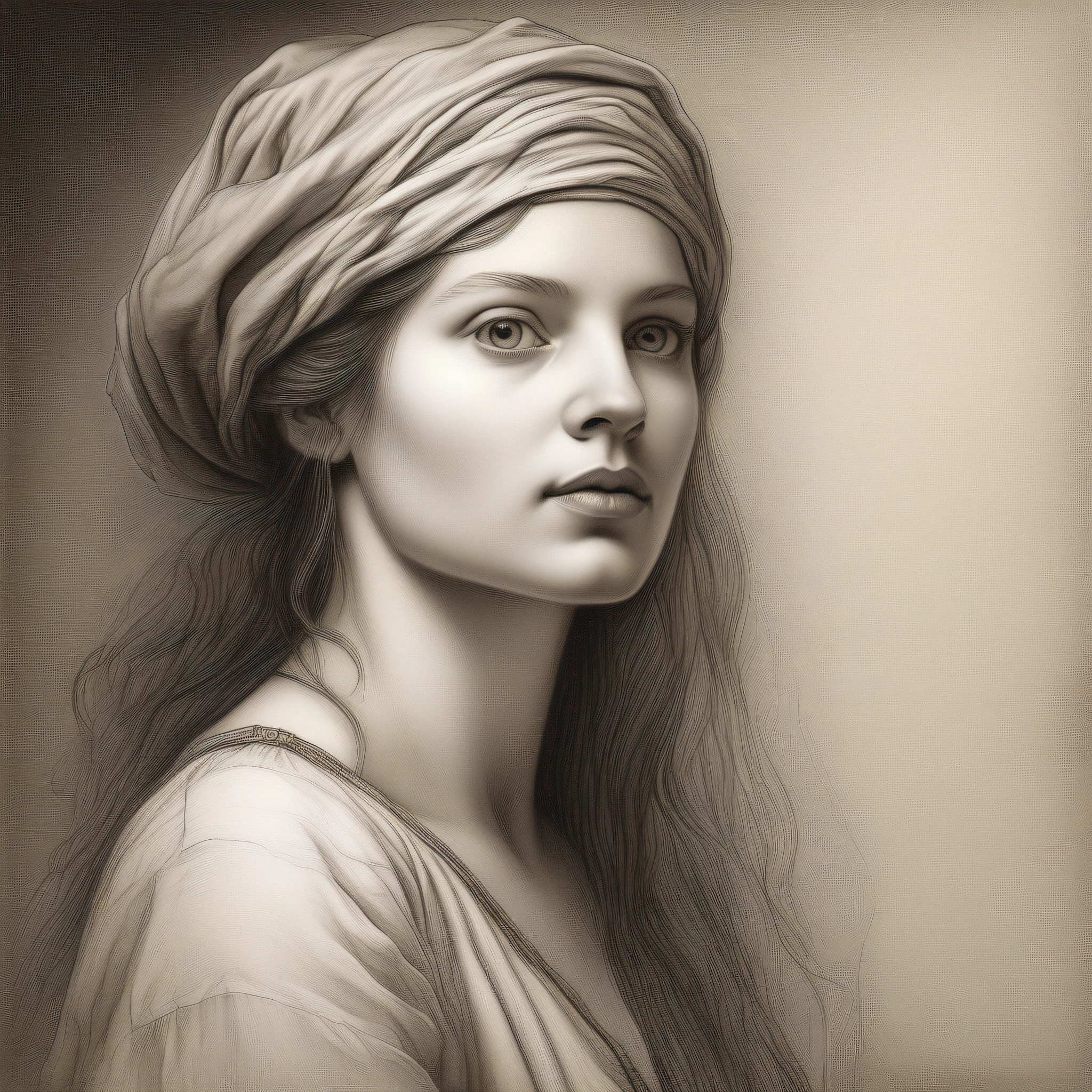 "(((Uma mulher com uma beleza sem igual de nacionalidade austríaca)))"
- Type of Image: Pencil Drawing
- Subject Description: A captivating woman with an unmatched beauty, hailing from Austria, portrayed in a classic pencil drawing.
- Art Styles: Realistic pencil drawing, Classic portraiture
- Art Inspirations: Leonardo da Vinci's sketches, Rembrandt's portrait drawings
- Camera: None (imaginary)
- Shot: Close-up
- Render Related Information: Cross-hatched shading capturing intricate details of the woman's features, precise pencil strokes depicting the texture of her hair and skin, emphasis on chiaroscuro to create a sense of depth and drama.