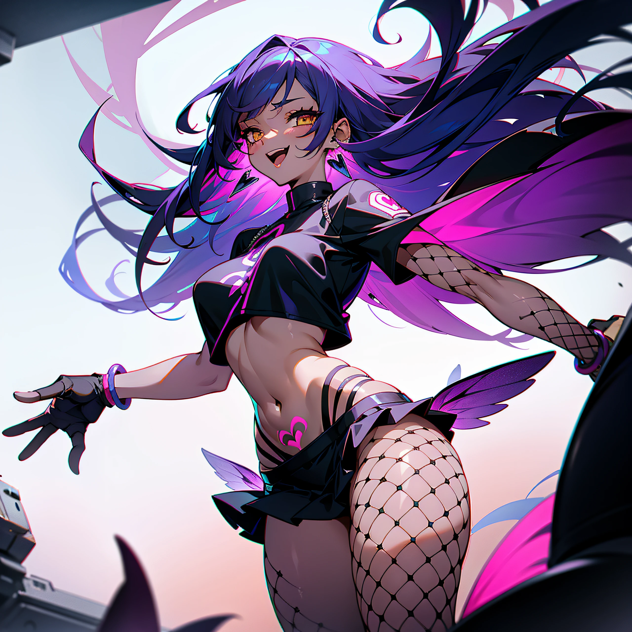 widescreen, anime style, jinxlol in crop top, Jinxlol, (JinxLol: 1.1), (league of legends), pink eyes, full body, big butt, small tits, ultra resolution, perfect anatomy, (small boobs), 1 girl, beautiful hips and stomach, beautiful face, beautiful hands, girls, high resolution beautiful eyes, character concept, perfect anatomy, focus, near perfect, dynamic, high details, highly detailed, station, concept art, sharp soft focus, 8k , masterpiece, fine details,