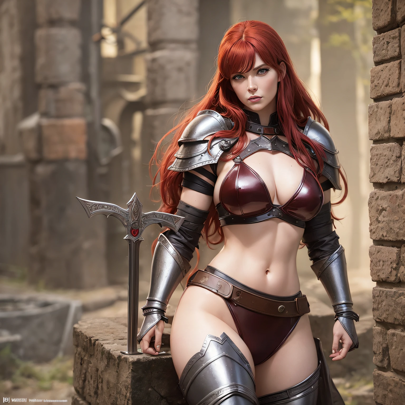 red sonja, guerreira, com espada, deserto --auto