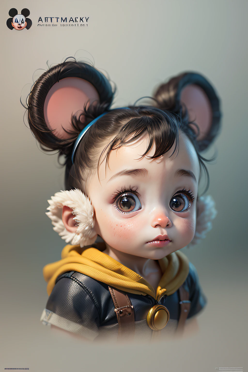 portrait of baby mickey mouse but beautiful, ilustracion, Artstation, .....cgi_Animation,