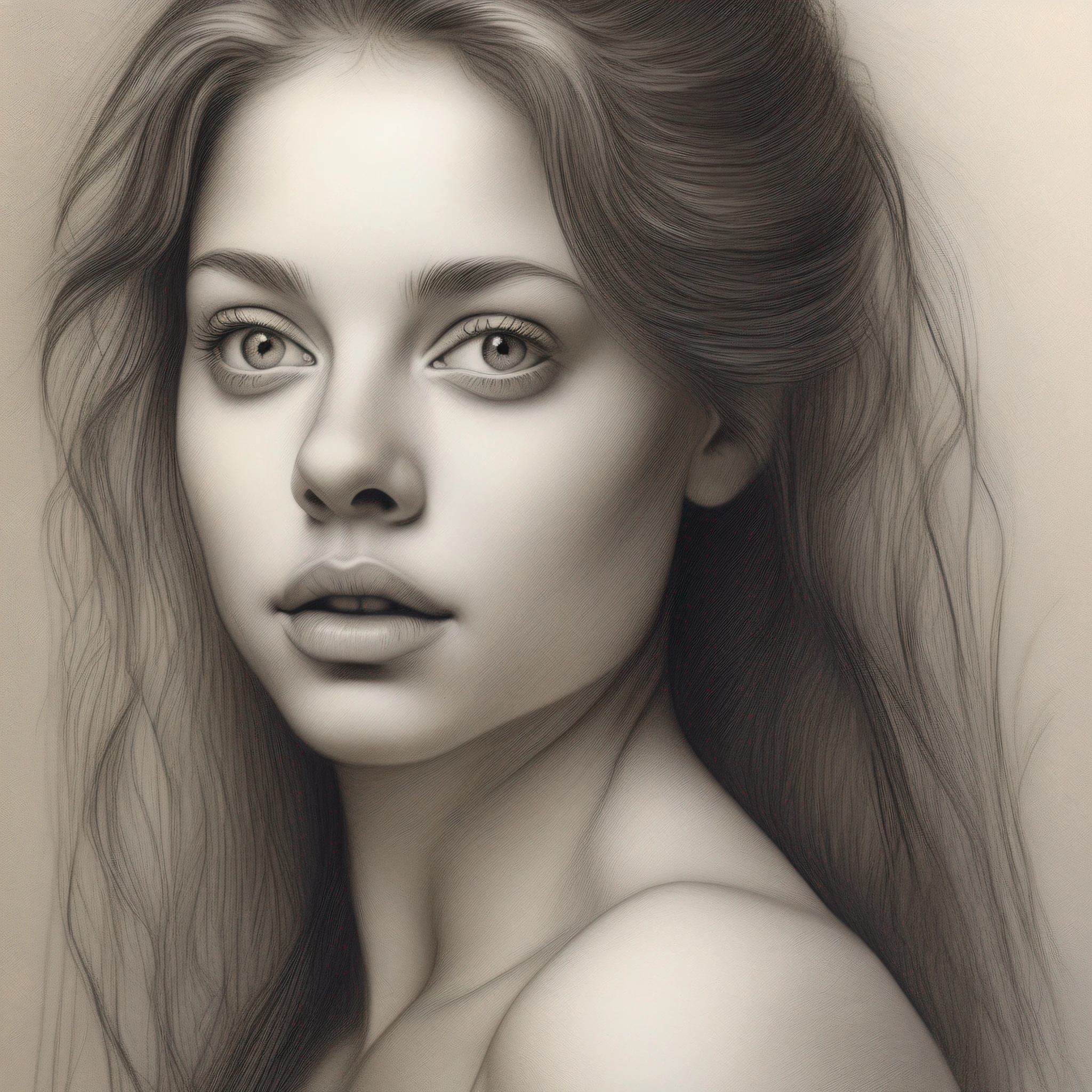 "(((Uma mulher com uma beleza sem igual de nacionalidade austríaca)))"
- Type of Image: Pencil Drawing
- Subject Description: A captivating woman with an unmatched beauty, hailing from Austria, portrayed in a classic pencil drawing.
- Art Styles: Realistic pencil drawing, Classic portraiture
- Art Inspirations: Leonardo da Vinci's sketches, Rembrandt's portrait drawings
- Camera: None (imaginary)
- Shot: Close-up
- Render Related Information: Cross-hatched shading capturing intricate details of the woman's features, precise pencil strokes depicting the texture of her hair and skin, emphasis on chiaroscuro to create a sense of depth and drama.