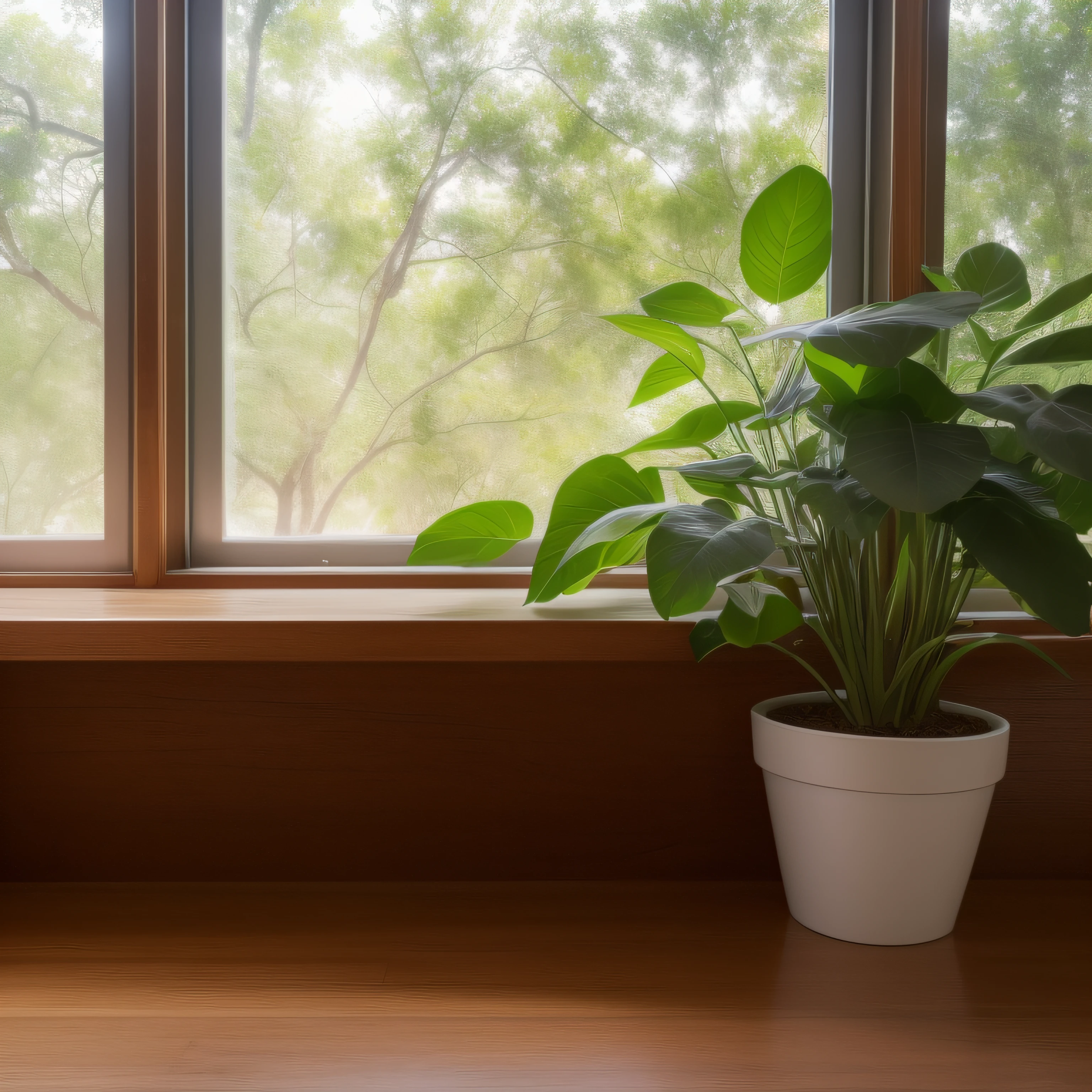 Masterpiece, best quality, high resolution), blank desktop, simple background, still life, rule of thirds, plant to right --auto