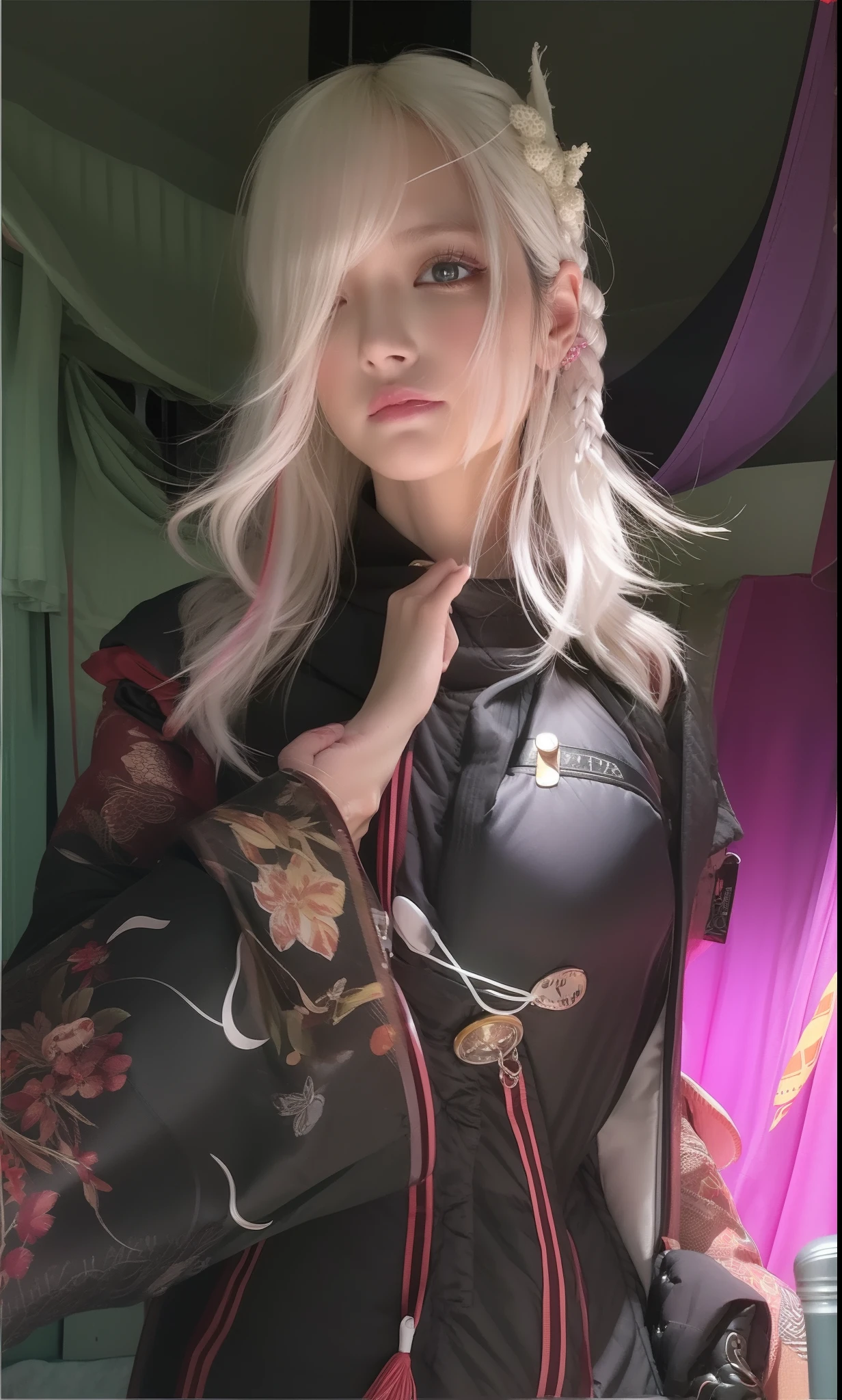 1 girl, valentina, realistic, White Hair, ultra detail, 70mm lens