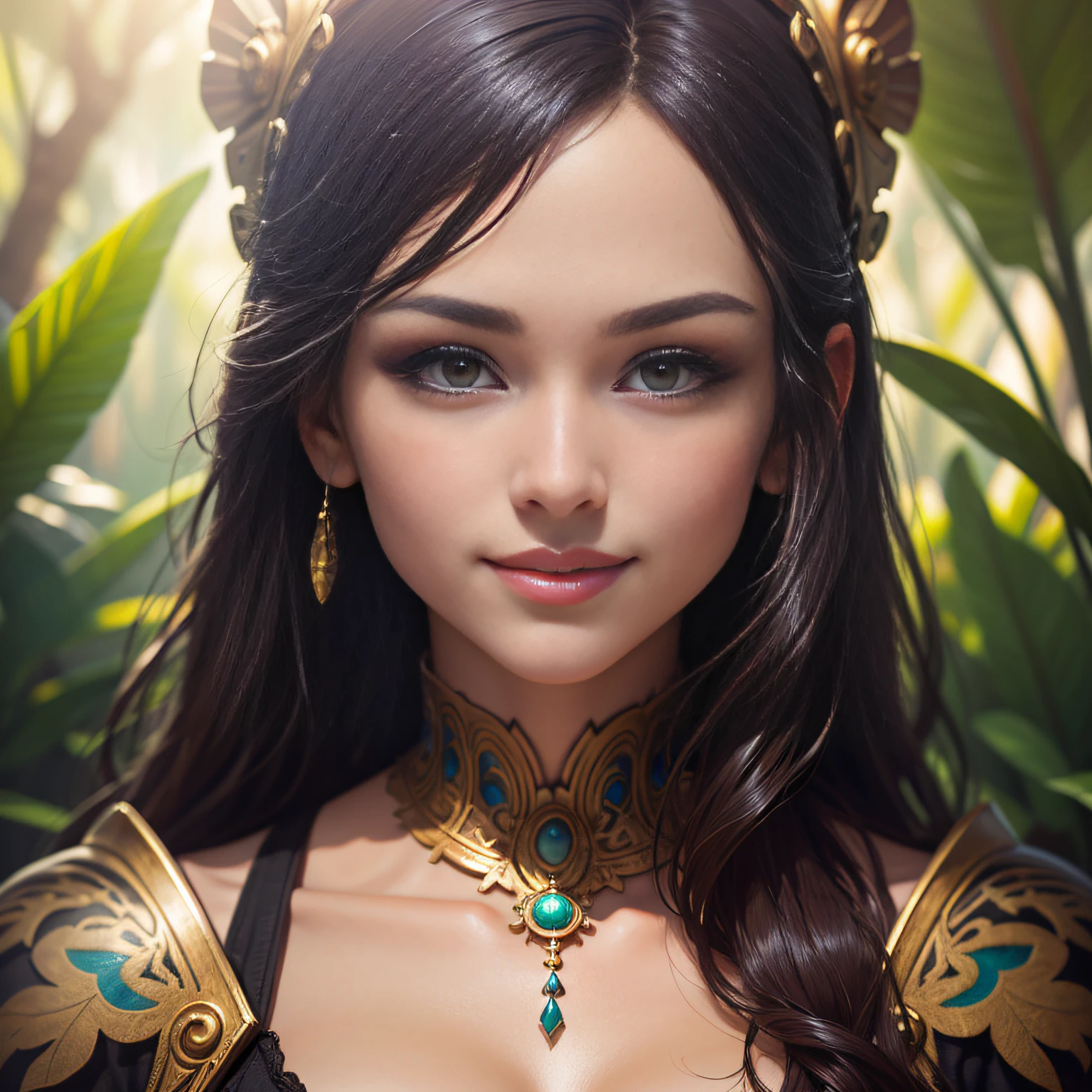 ((Mayan civilization)), ((archaeological site)), ((stela monuments)), glyph carvings, vibrant colors, jungle backdrop, ancient history, intricate details, temporal lobe activation. Boris Vallejo Style (( colorful girl, smiling, she is very attractive and beautiful,)) sitting in a grass in a sun-drenched garden filled with vibrant flowers and buzzing insects. ((in the style of Henry Rousseau)), extremely detailed cg unity 8k wallpaper, high detail, photorealistic painting art by midjourney and Greg Rutkowski, matte, Bryan organ, best quality, high quality, extremely detailed cg unity 8k wallpaper, HD r, trending on art station, trending on cg society, high detail, art by midjourney. ((cinematic shot photo taken by canon 7d, style. 8K, ultra high definition, sharp imagen. realistic, ornate, vivid art station, Alphonse Mucha, Ayami kojima))
