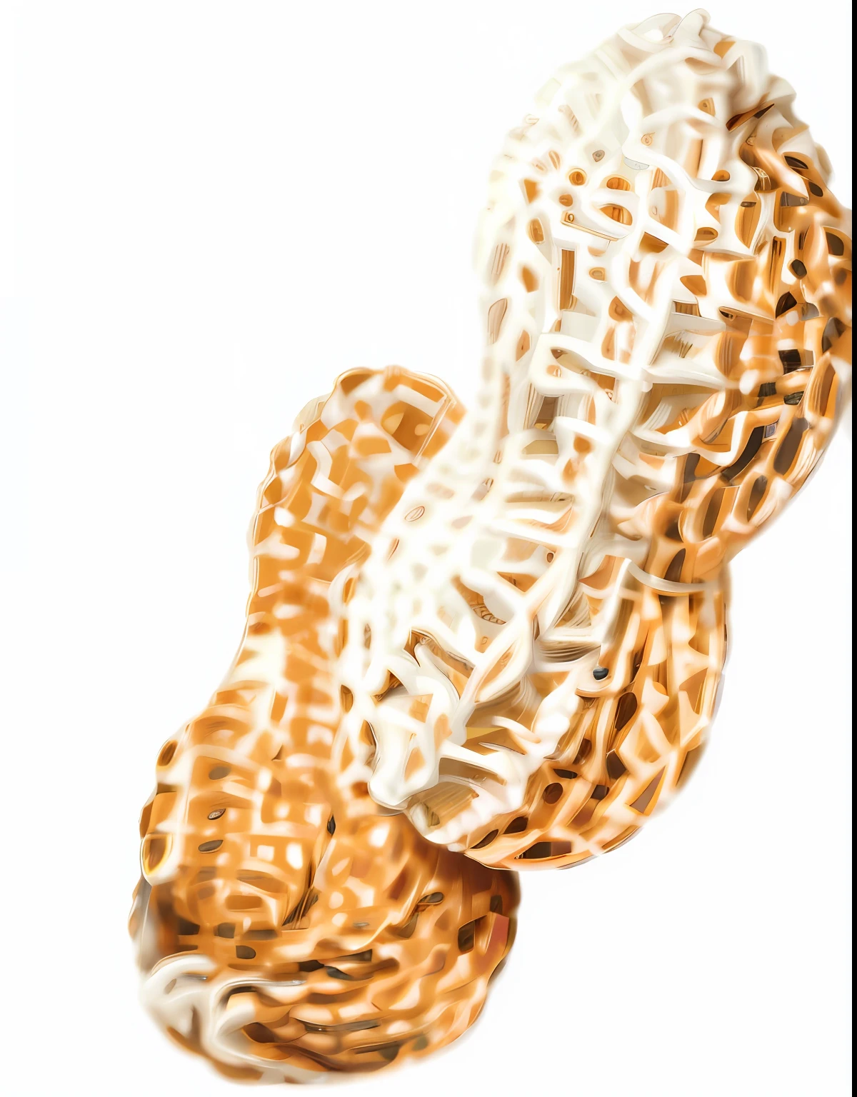 There is a peanut shell，Inside there is a shelled peanut shell,