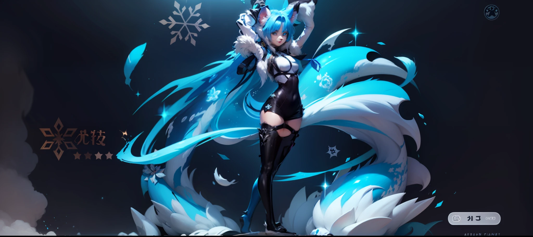 (Dark environment:0.3),Masterpiece,High quality,abstract res,digtial painting\(piece of art\), By Dagasi, Yupa,Kiyosan,(anthro,Fluffy fur,Character focus:1.1),anthro male cat,Long hair,portrait , Bright eyes, Panoramic View, Character focus.(Detailed background:0.7), solo, shaggy, Furry female, female focus, anthr,(Full body fur, Fluffy tail, Blue fur, Blue eyes, Blue hair:1.2),