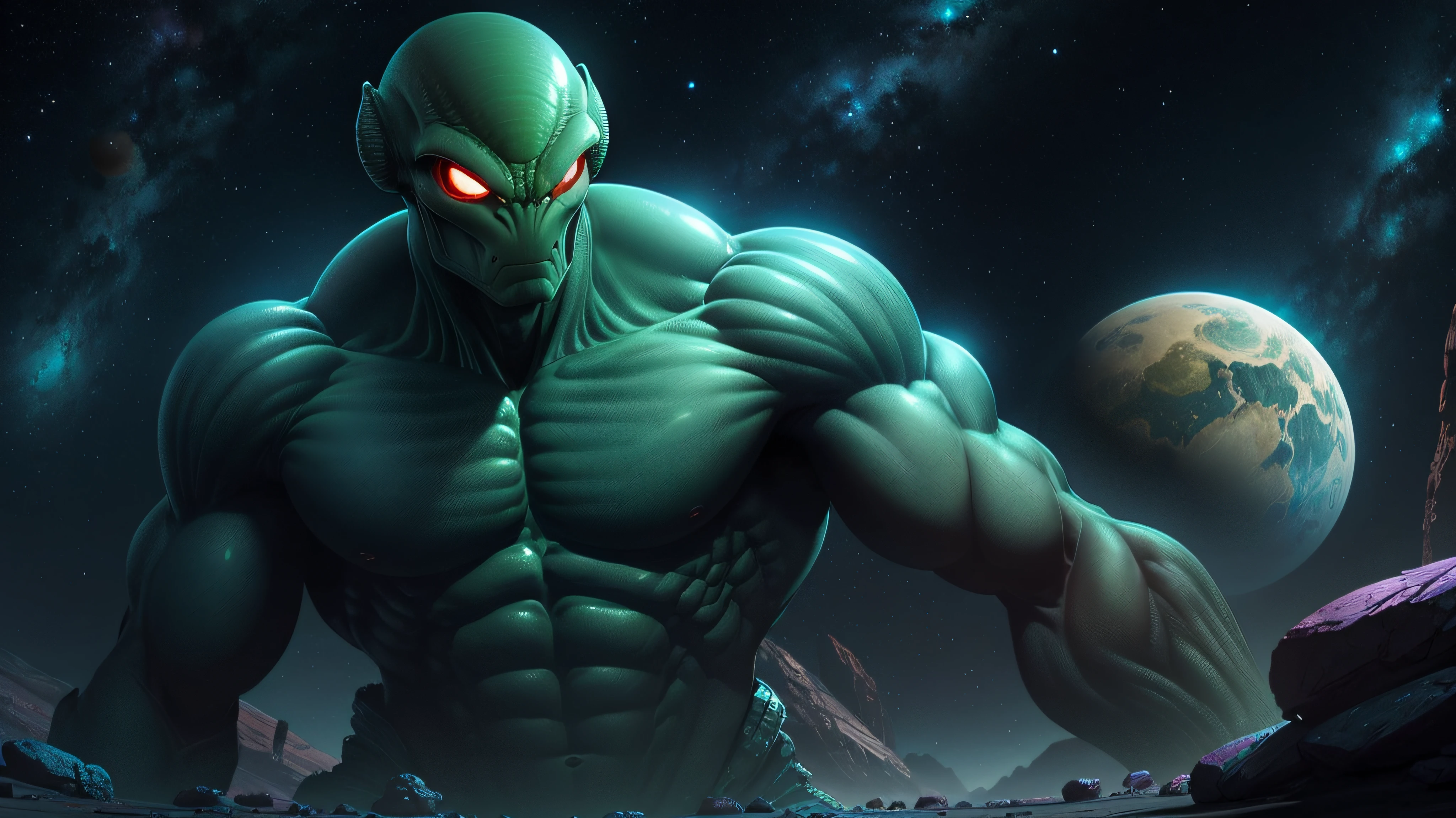 A very vibrant, colored human figure in spiriting motion, showing off their ???????, joints, and muscles, rendered in a anatomically correct in proportion against a black background, with no shadows and a sense of power and strength. --auto