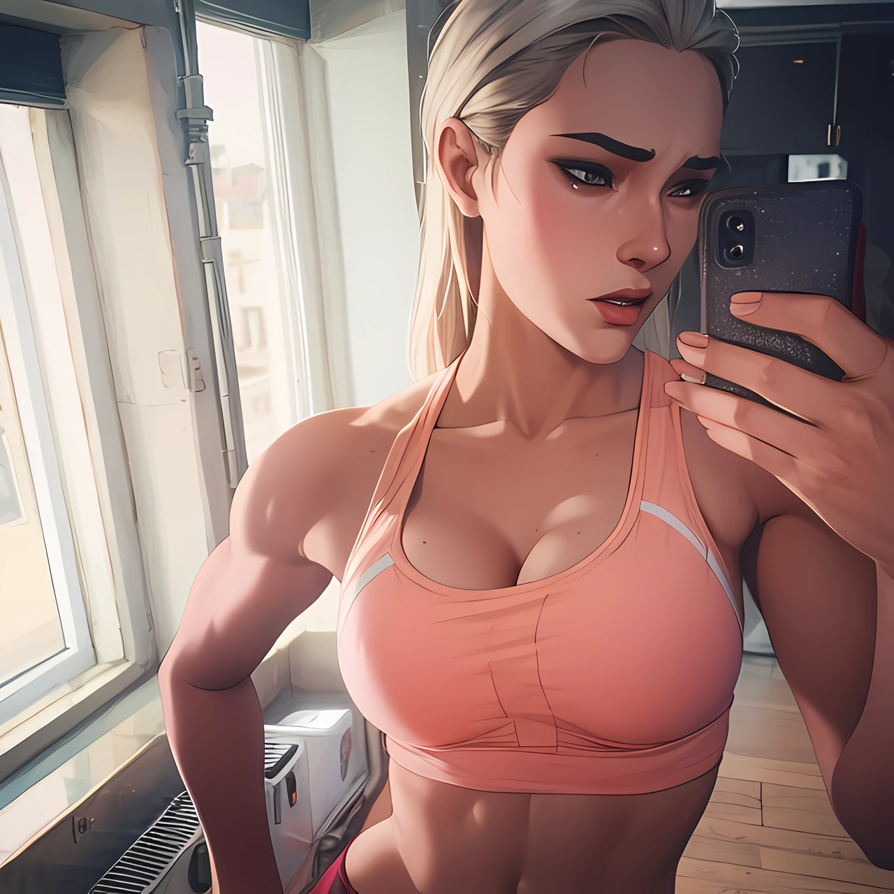 fitness woman, masterpiece, large breasts