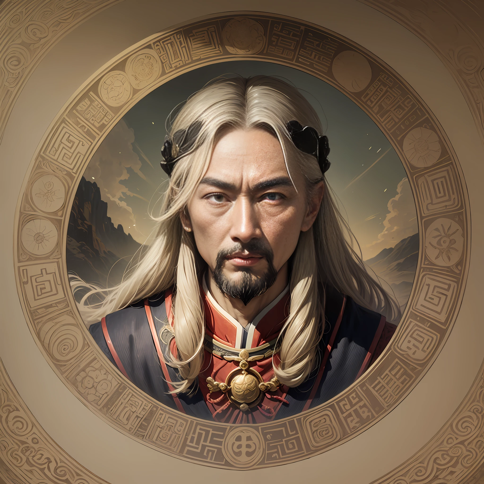 Calendar illustration of the Yellow Emperor's chronology,Including the era of the Yellow Emperor,Common Era,The correspondence between the lunar calendar and the heavenly stem and earth branches,and the historical background of the first year of the Western Zhou Republic,The faces of the characters are normal,Like a picture of a real human face