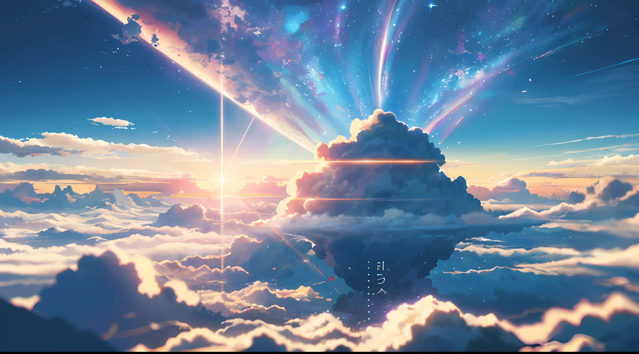 (Beautiful and spectacular skyline、Majestic sky)、(Very tense and dramatic pictures、Moving visual effects)、(Polaris hanging high、Colorful natural light)