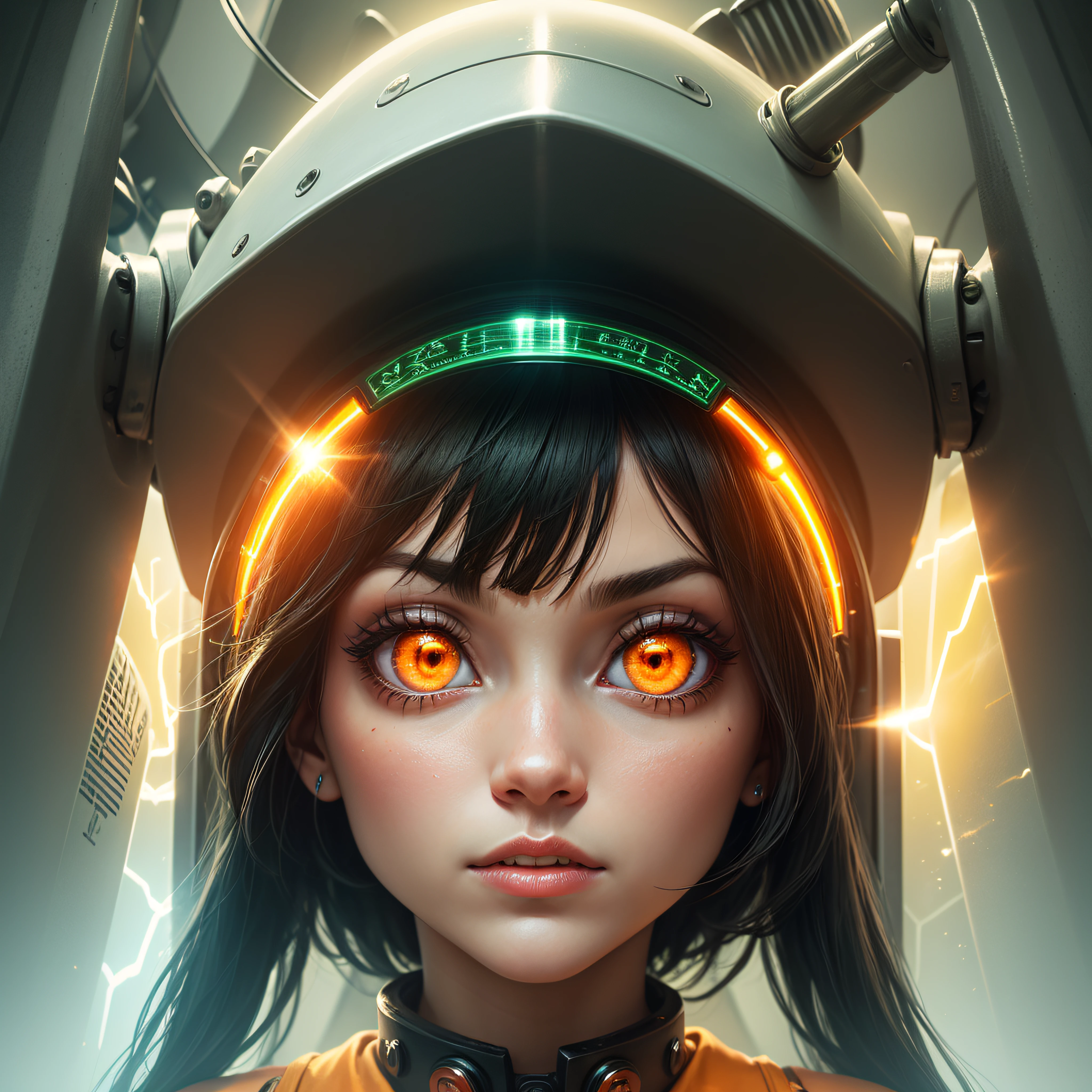 plasma, fractal eyes, green energy, orange ligth --auto