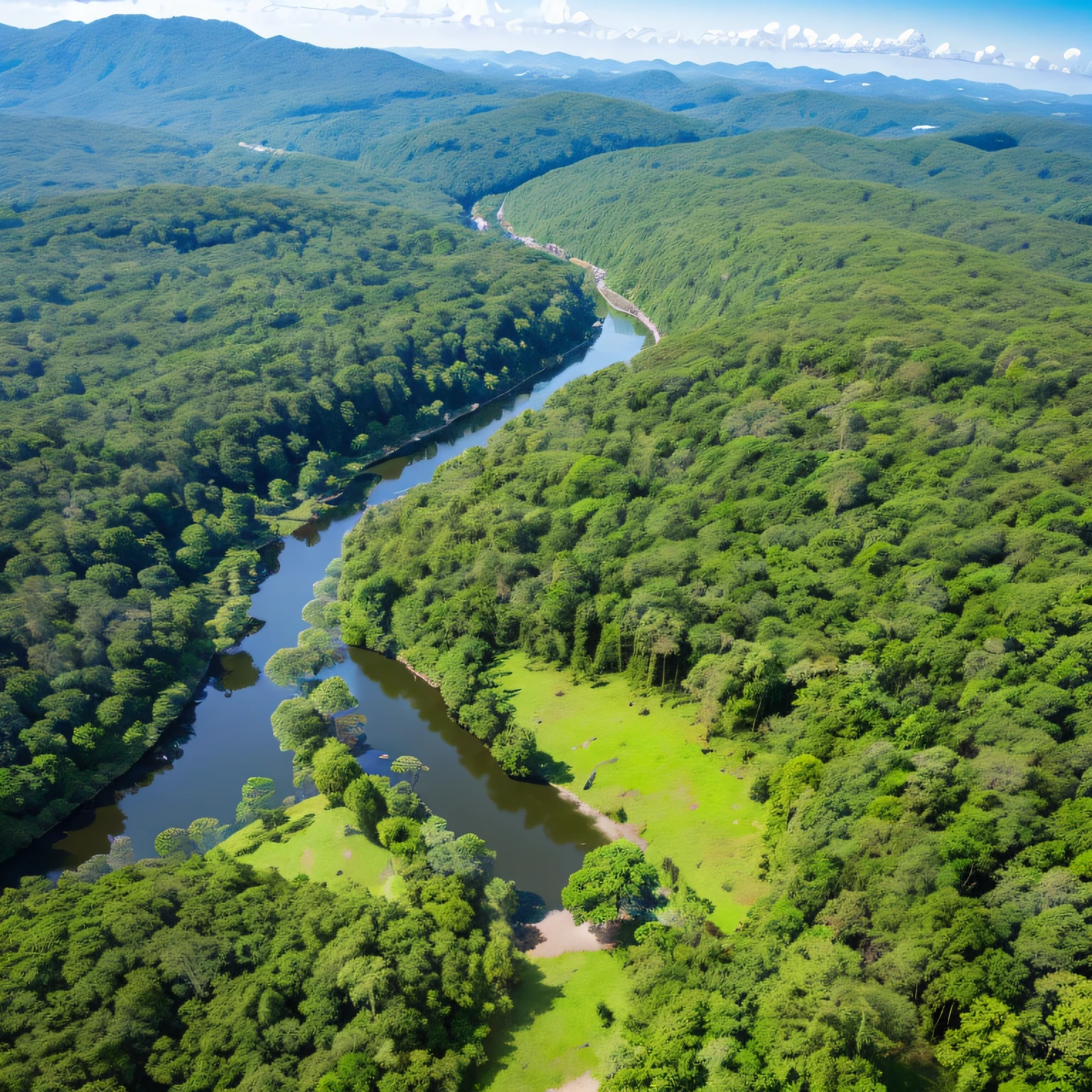 panorama, high details, best quality, 4K,environment,Bird's eye view,forests,Dense rainforest --auto