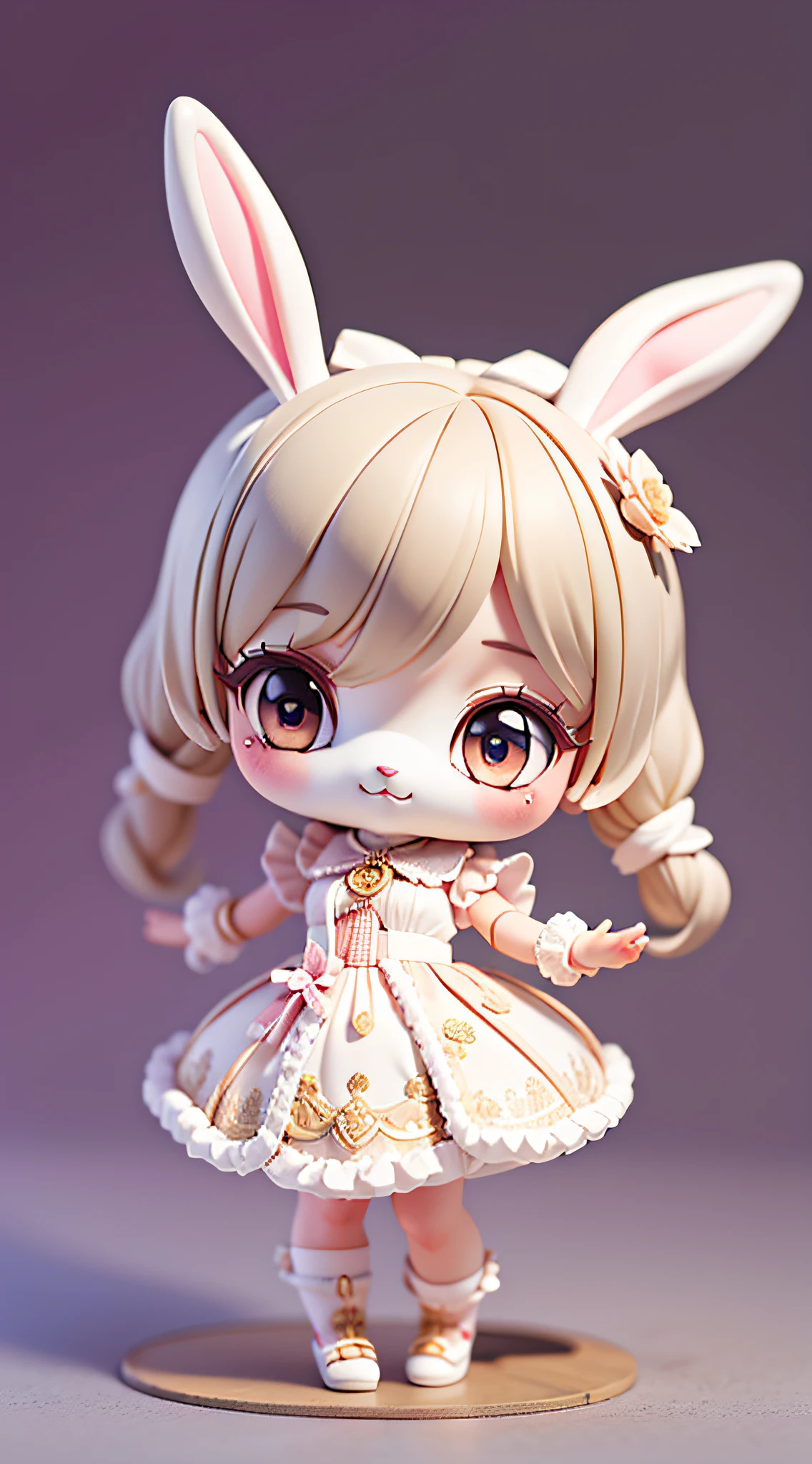 bunny, furry, fluffy, soft ((best quality)), ((masterpiece)), ( extreme detailed, highest detailed, official art, beautiful and aesthetic:1.2), depth of field, composition FULL BODY, (CHIBI),, (beautiful and detailed eye:1.3),(very happy:1)