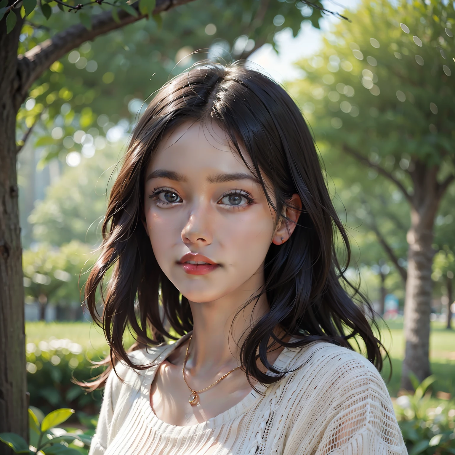 (Masterpiece: 1.3), (8k, Photorealistic, RAW Photo, Best Quality: 1.4), (1girl), Beautiful Face, (Realistic Face), (Black Hair, Short Hair: 1.3), Beautiful Hairstyle, Realistic Eyes, Beautiful Detail Eyes, (Realistic Skin), Beautiful Skin, (Sweater), Absurd, Attractive, Ultra High Definition, Ultra Realistic, High Definition, Golden Ratio, Japan People