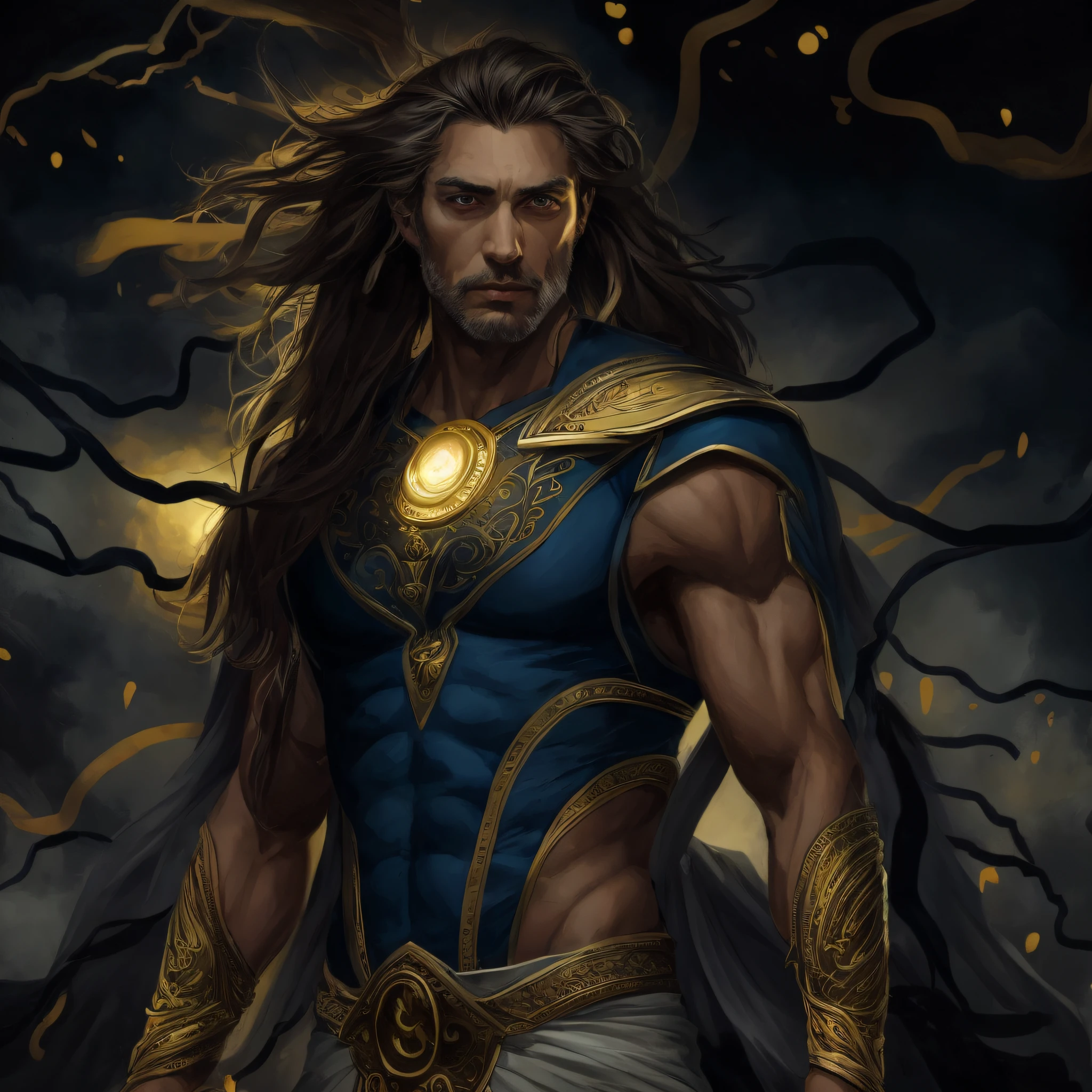 (((foto de corpo inteiro))),do deus grego do olimpo Zeus com olhos azuis cabelo branco longo emanando raio pelo corpo inteiro, usando uma roupa grega branca com tons de ouro, tudo no PlaygroundAI Stable Diffusion 1, modelo de 5 bases, lindo, symetrical , ideias de moda, Artistic details, Maximum design, cinematic image, vencedora de academia, In a beautiful setting of Mount Olympus, com lindo fundo, and a cinematic image, alta qualidade de fotografia, estilo ultra arte, foto realista, Sony Alpha 8, Low saturation image, super qualidade, 8k, fundo quente, intricate symmetrical, profundidade de campo elegante, altamente detalhado, pintura digital, sharply focused professional concept art, illustration as imagined, estilo de arte criada por Greg Rutkowski e Borris Vallejo, (no watermark and signature), e estilizada por Jean Baptiste Monge, estilo deslumbrante, perfect, centered anatomy approaching extreme perfection, dynamic, altamente detalhado, artstation, arte conceitual, suave, studio, muito belo, detalhes complexo e extremamente detalhado, muito lindo