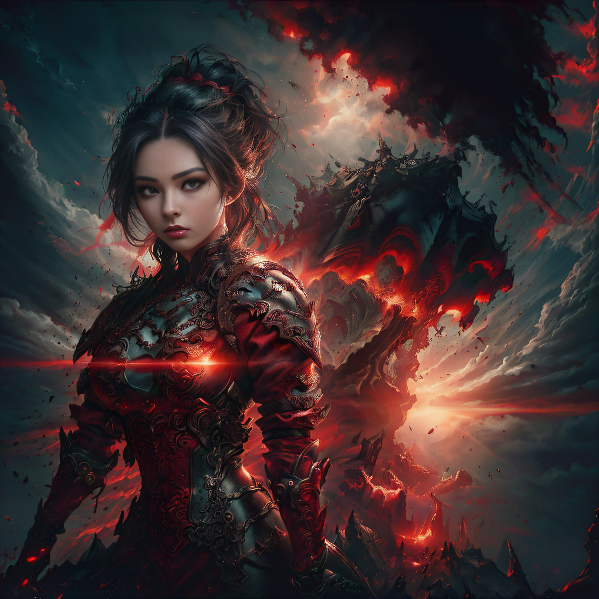 Anime, fantaisie, femme, rouge, noir, rouge, rouge, noir, rouge, rouge, rouge, rouge, rouge, rouge, rouge, rouge,, epic fantasy digital art style, Fantastique Art Behance, epic fantasy art style, digital fantasy art ), detailed fantasy digital art, Epic Fantasy Art Style HD, digital 2d fantasy art