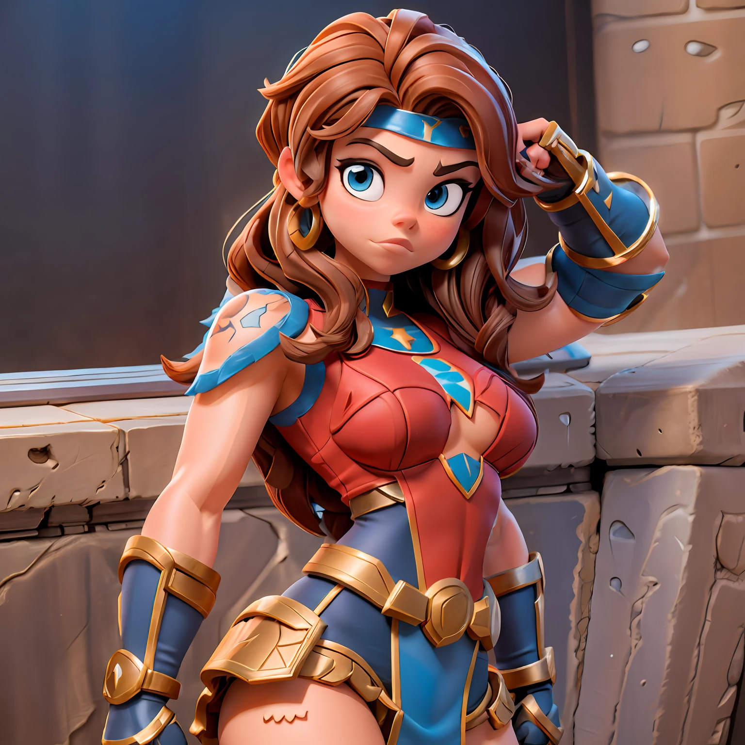 Superhero ("Sarah Hyland") vestindo traje prateado, corpo atletico, cabelos pretos lisos, sobrancelhas grossas