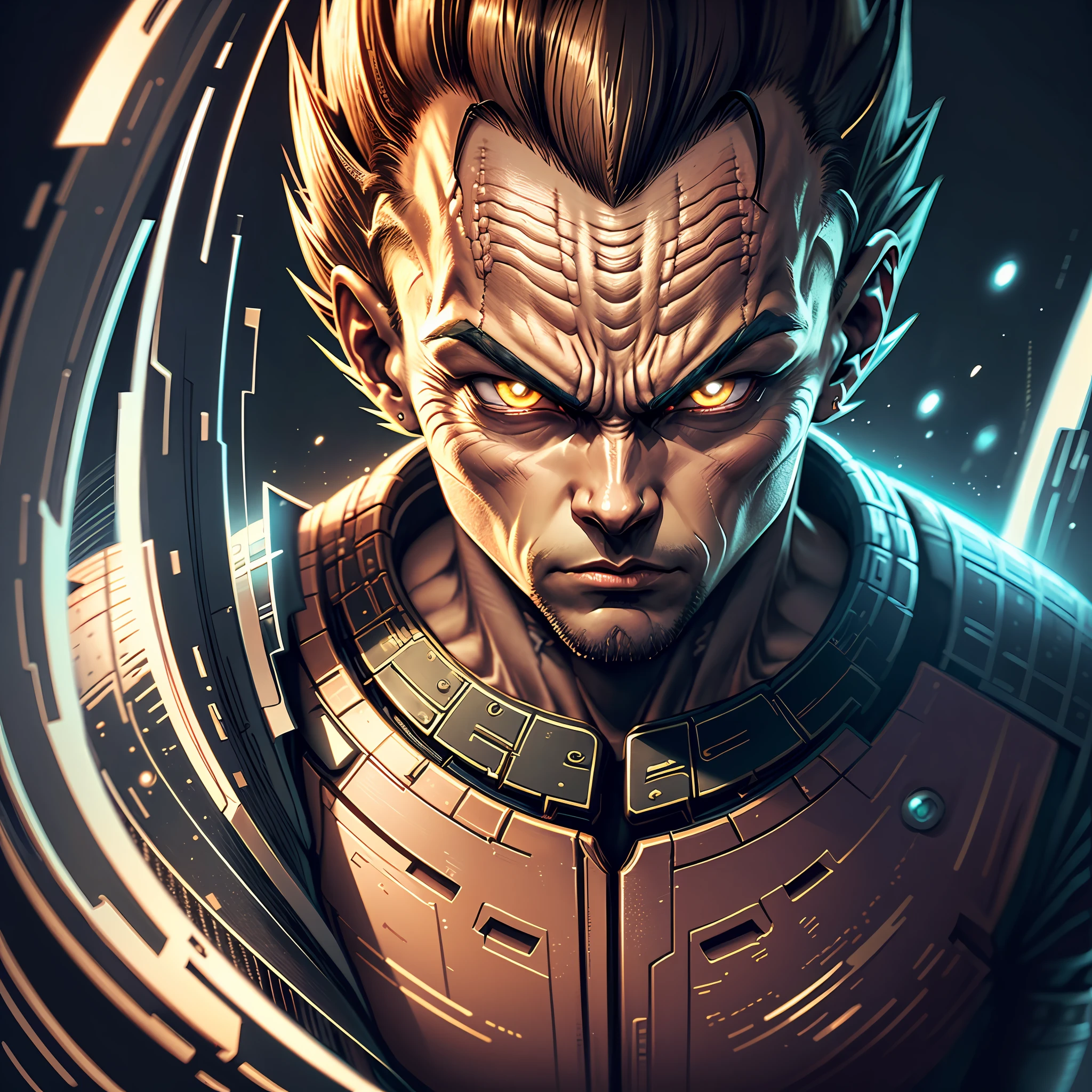 Vegeta, roupa roxa, vegeta, alta qualidade, rosto detalhado, obra-prima, esmagadoramente pixel, cena de filme