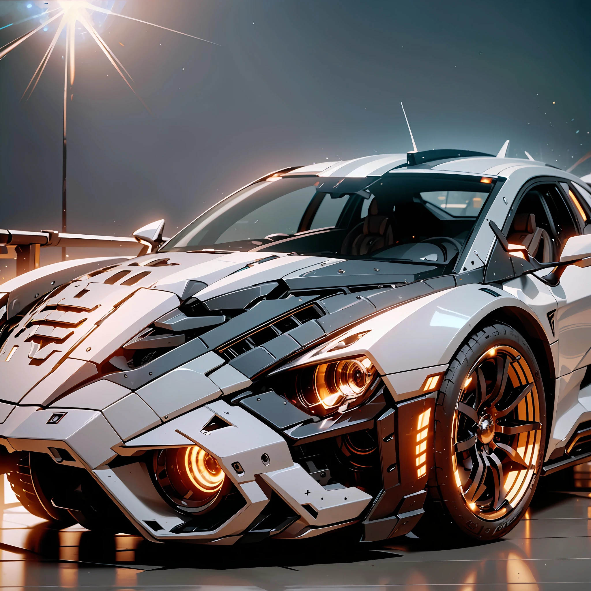 ((Best quality)), ((Masterpiece)), (detailed :1.4), 3D, (A mecha combat vehicle:2),outside,((Panoramic View)),glowing with,light Particle,((Glow)),Pure energy chaos anti-technology,hdr(High dynamic range),(High chiaroscuro),ray traicing,NVIDIA RTX,ultra resolution,Unreal 5,Subsurface scattering,PBR Texture,Post-processing,Anisotropic filtering,depthoffield,Maximum clarity and sharpness,Multilayer Texture,Albedo e mapas Speculares,Surface Shading,Accurately simulate light-material interactions,perfectly proportioned,octane render aesethic,Two-tone illumination,Large aperture,Low ISO,White balance,rule of thirds,8K RAW