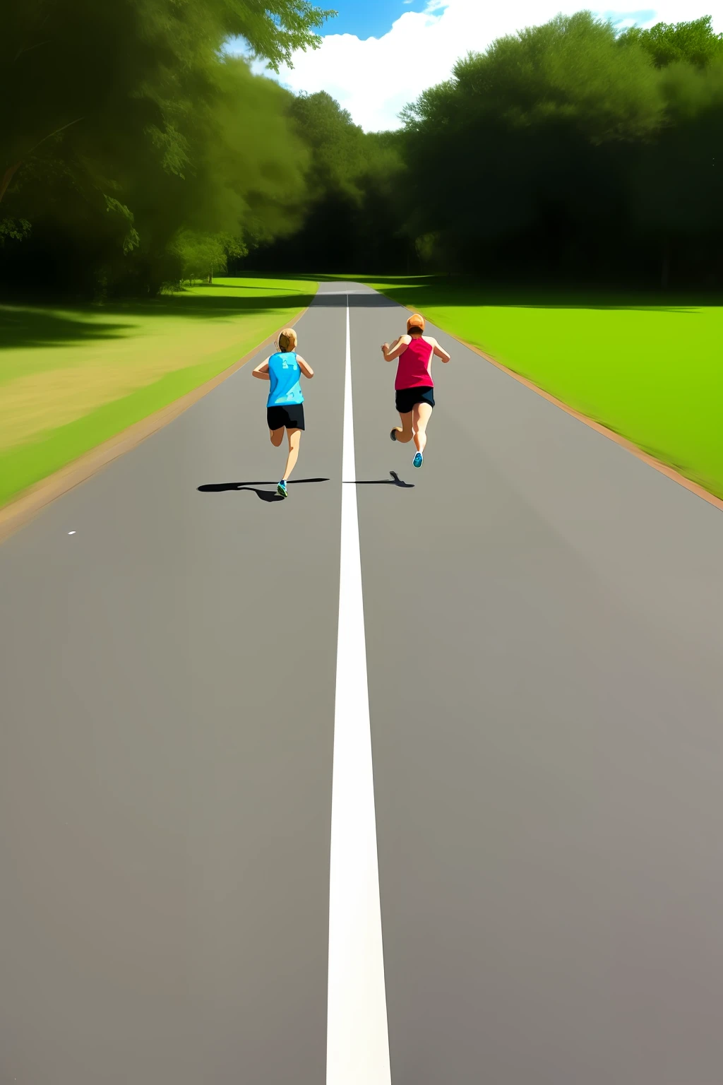 Running stick figures