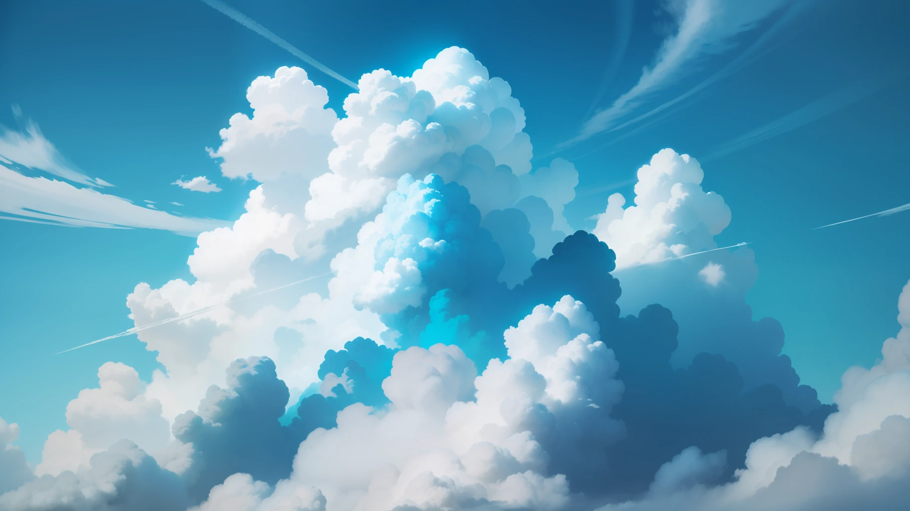 bluesky,white cloud,yama,aqua,