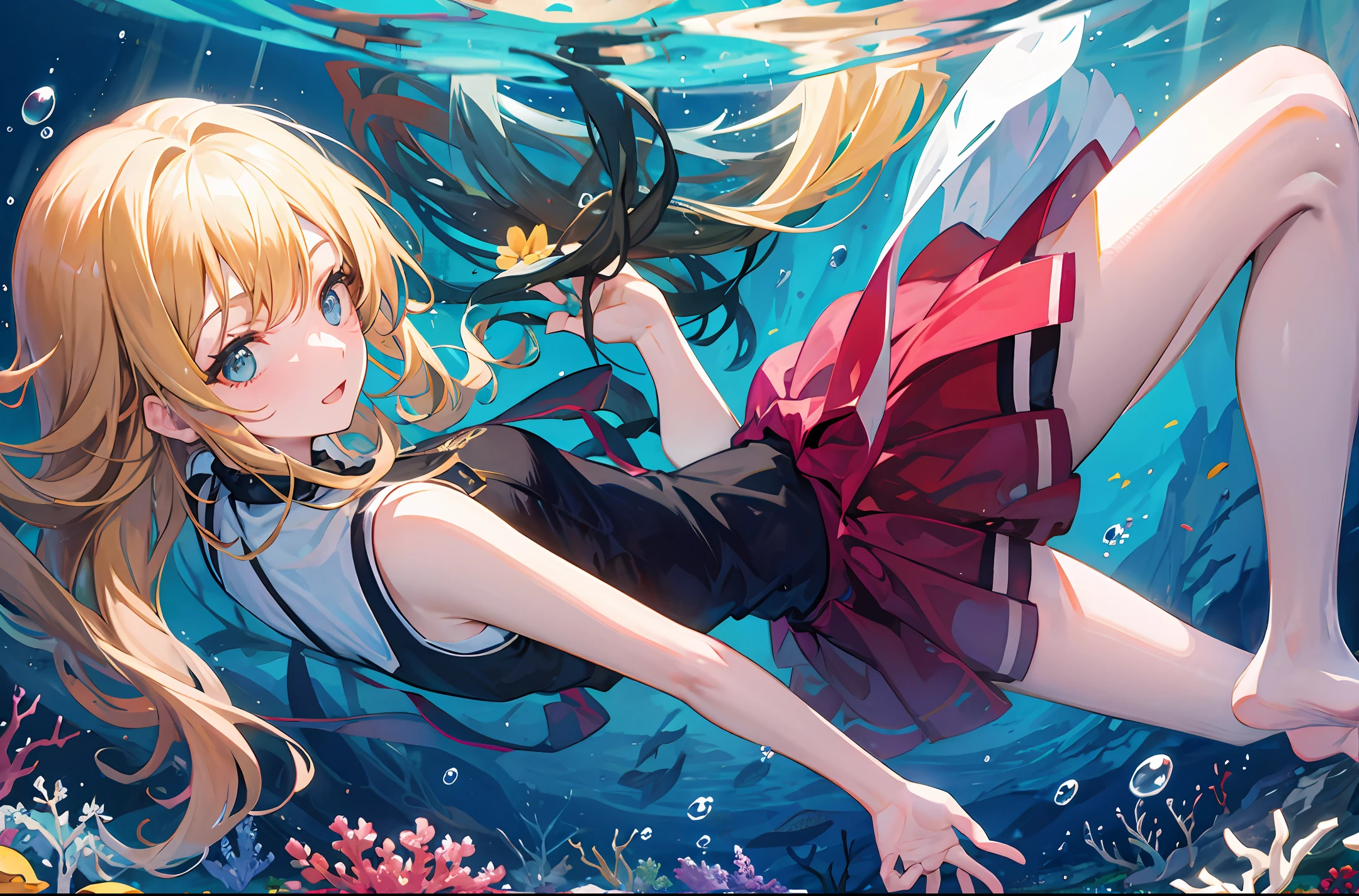 Girls underwater